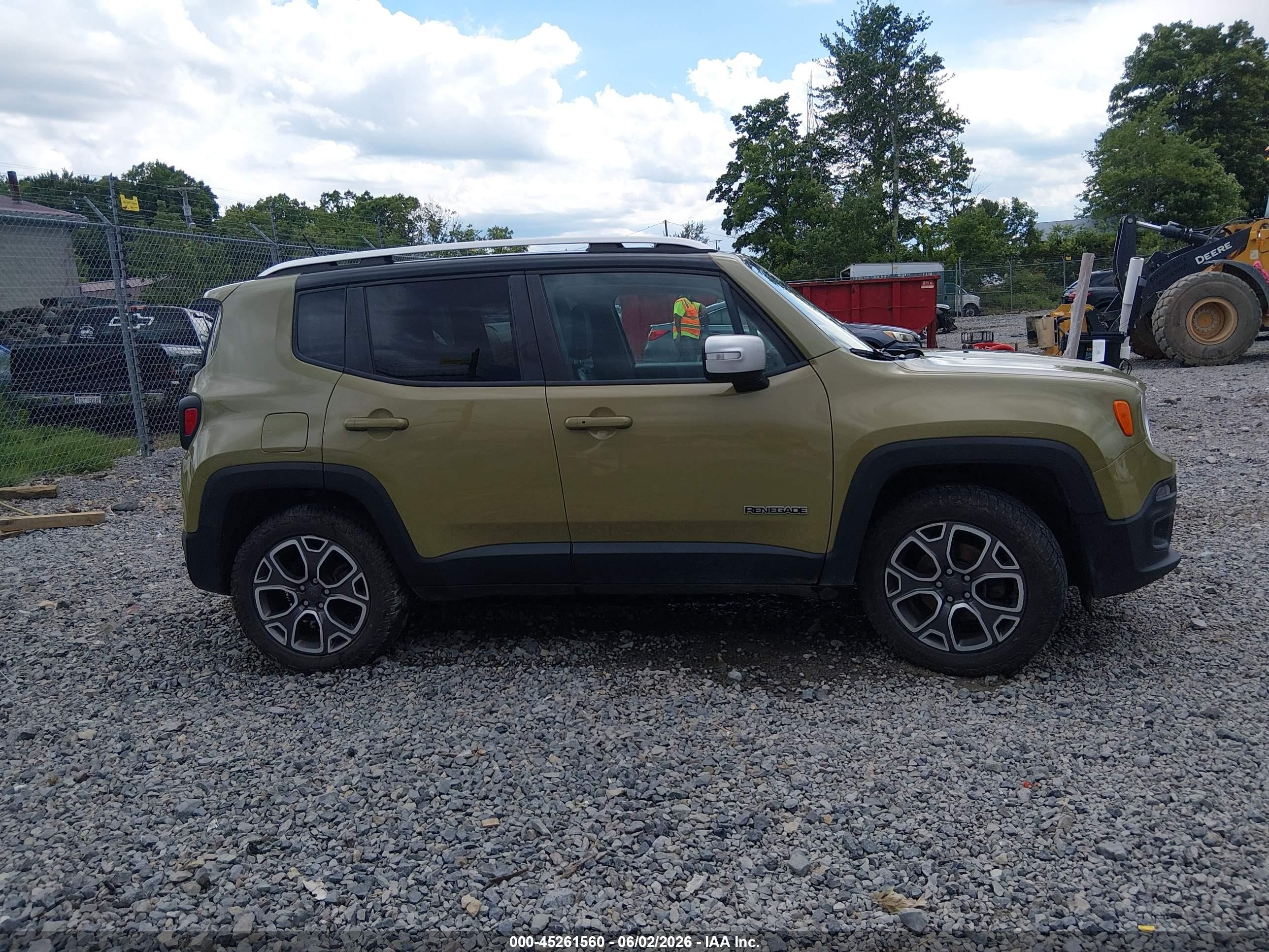 2015 Jeep Renegade Limited Green vin: ZACCJBDT0FPB70696