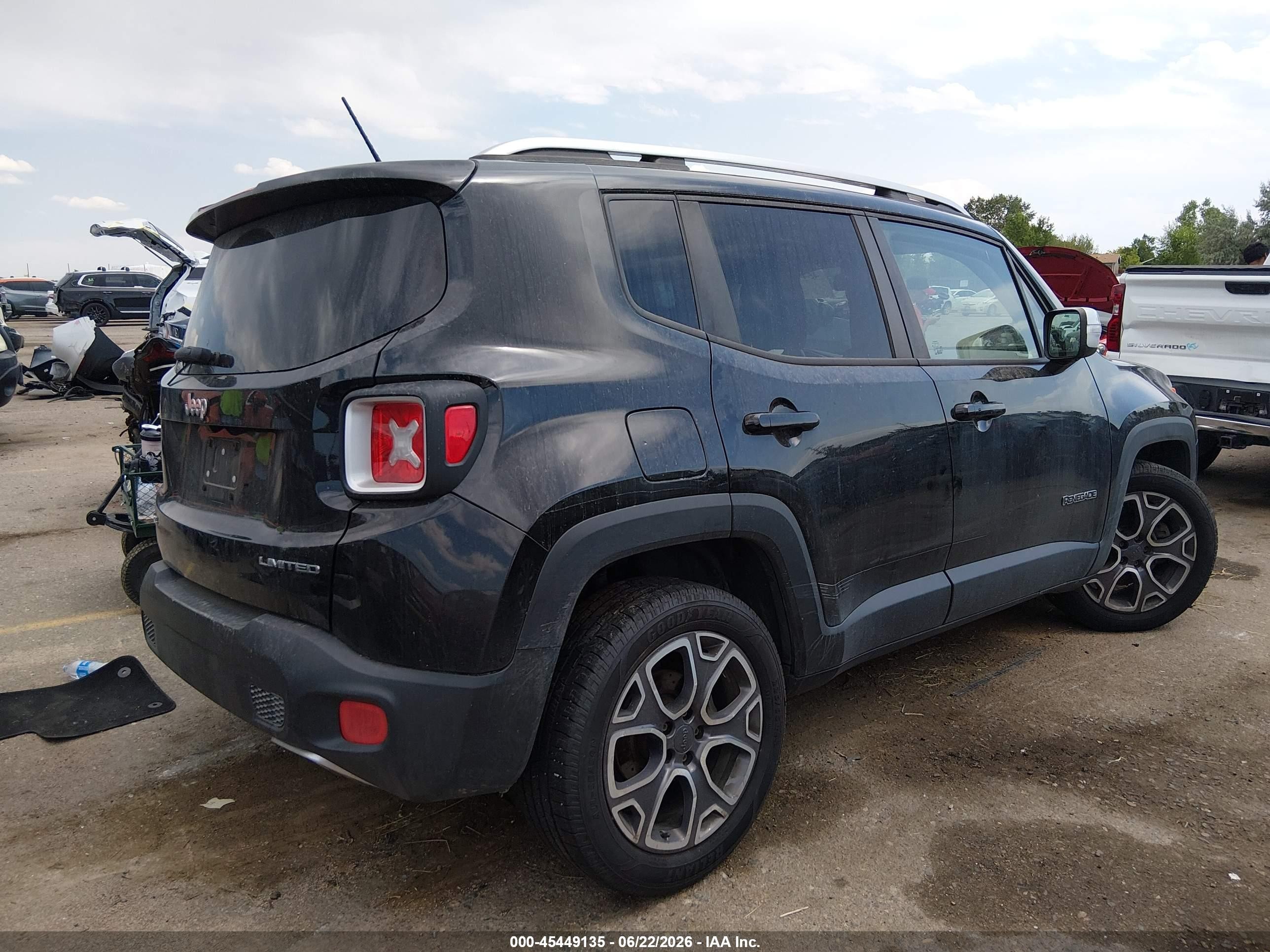2015 Jeep Renegade Limited Black vin: ZACCJBDT0FPB74201