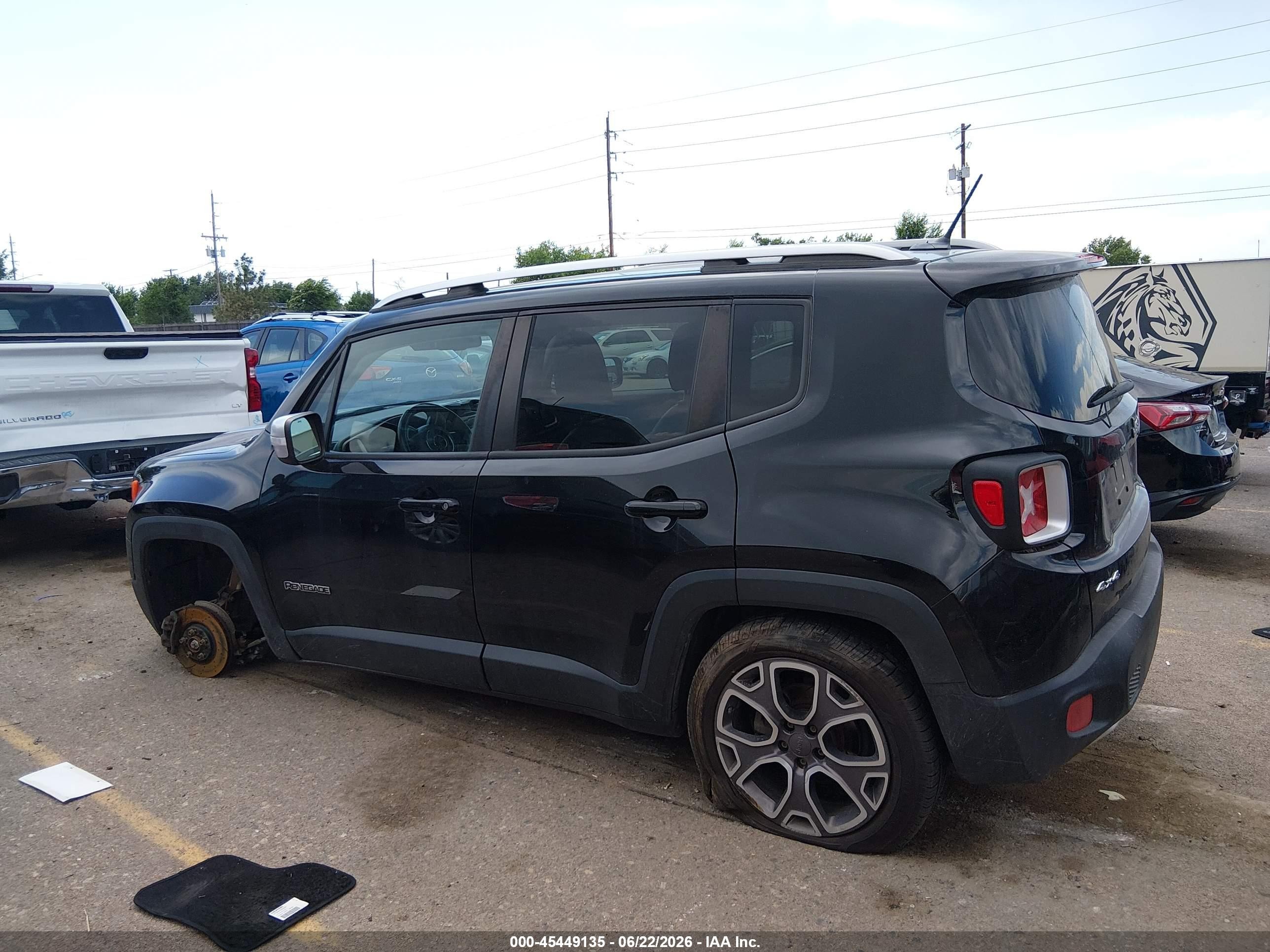 2015 Jeep Renegade Limited Black vin: ZACCJBDT0FPB74201