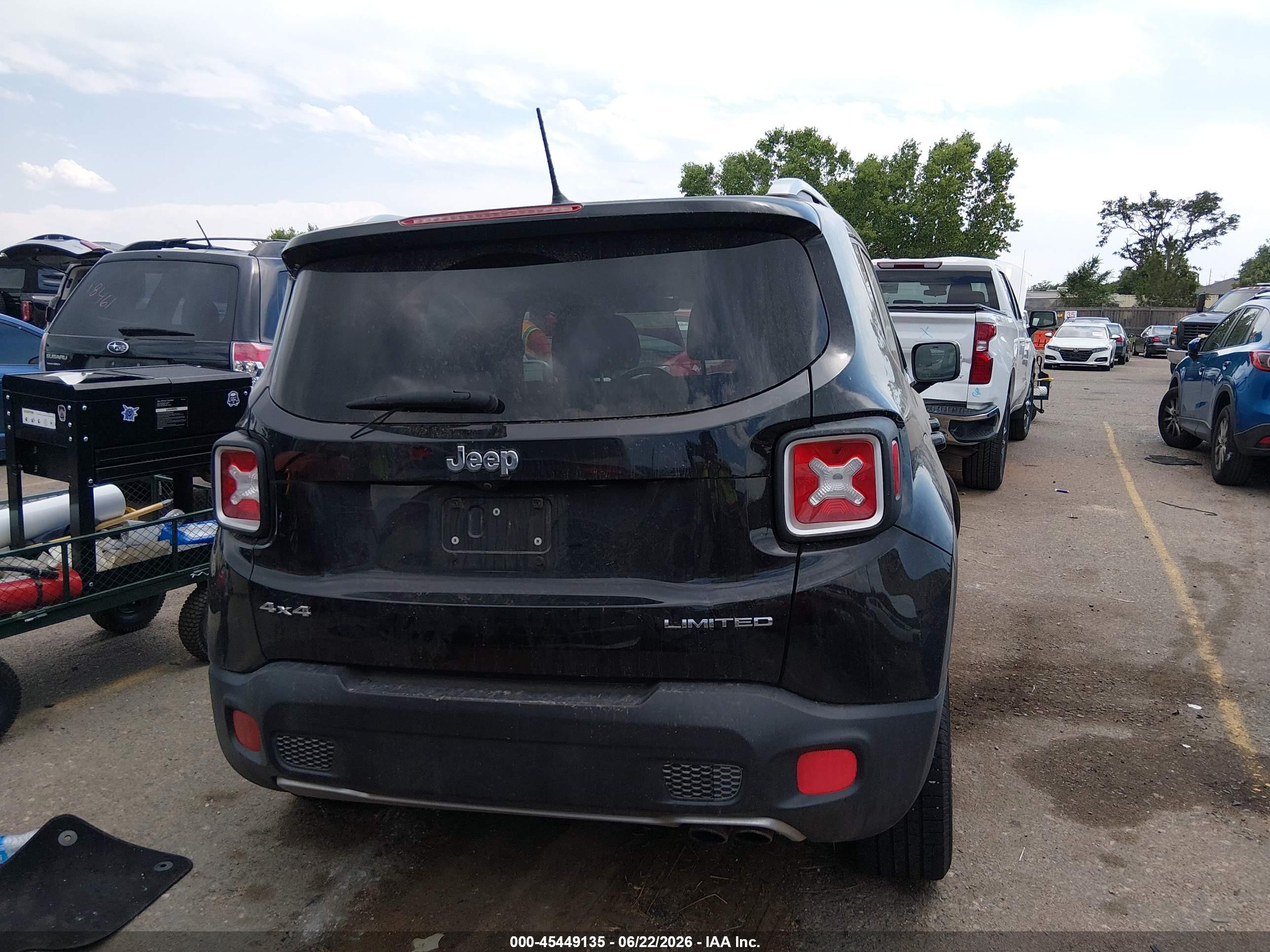 2015 Jeep Renegade Limited Black vin: ZACCJBDT0FPB74201