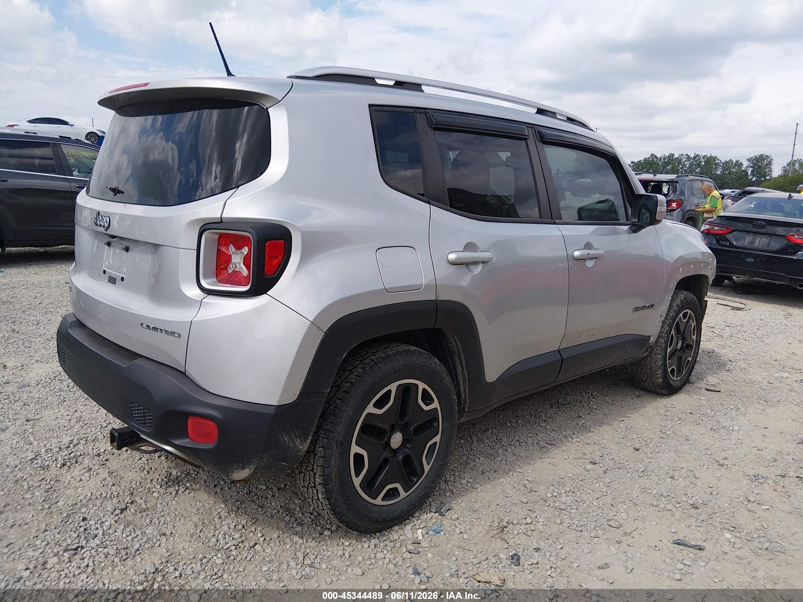 2015 Jeep Renegade Limited Silver vin: ZACCJBDT2FPC10872