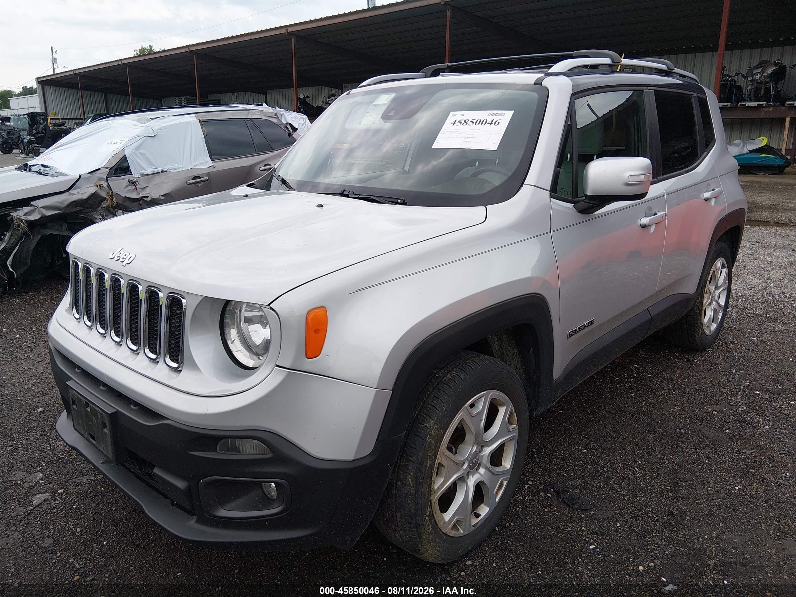 2015 Jeep Renegade Limited Silver vin: ZACCJBDT3FPC48918