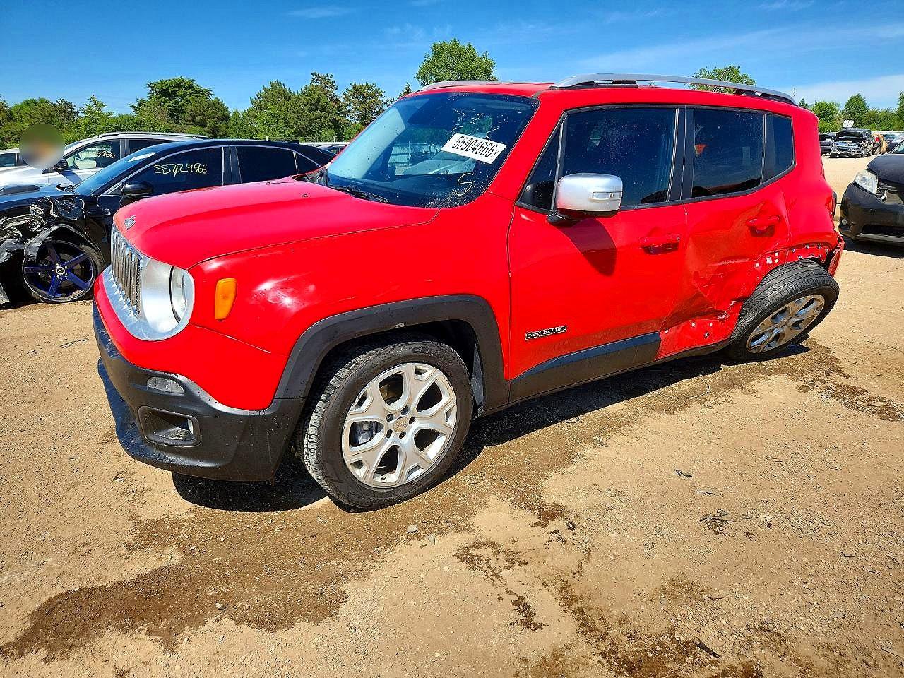 2015 Jeep Renegade Limited Red vin: ZACCJBDT4FPC00070
