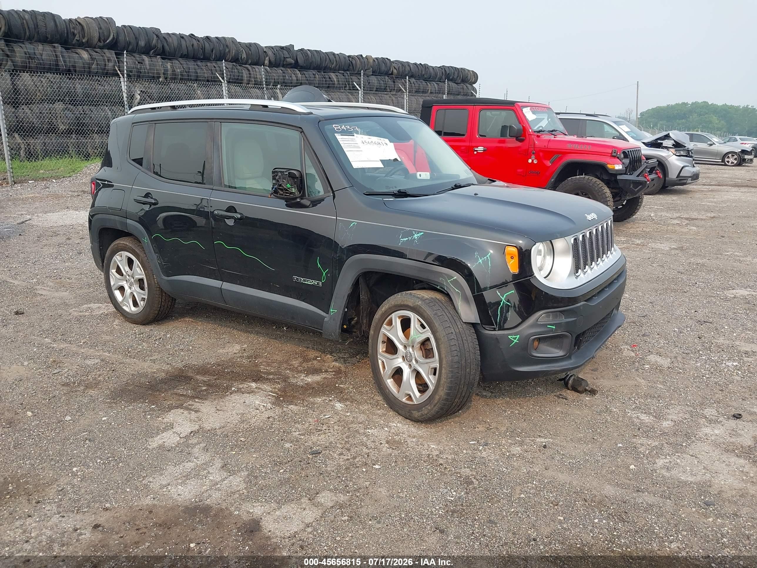 2015 Jeep Renegade Limited Black vin: ZACCJBDT6FPB81988
