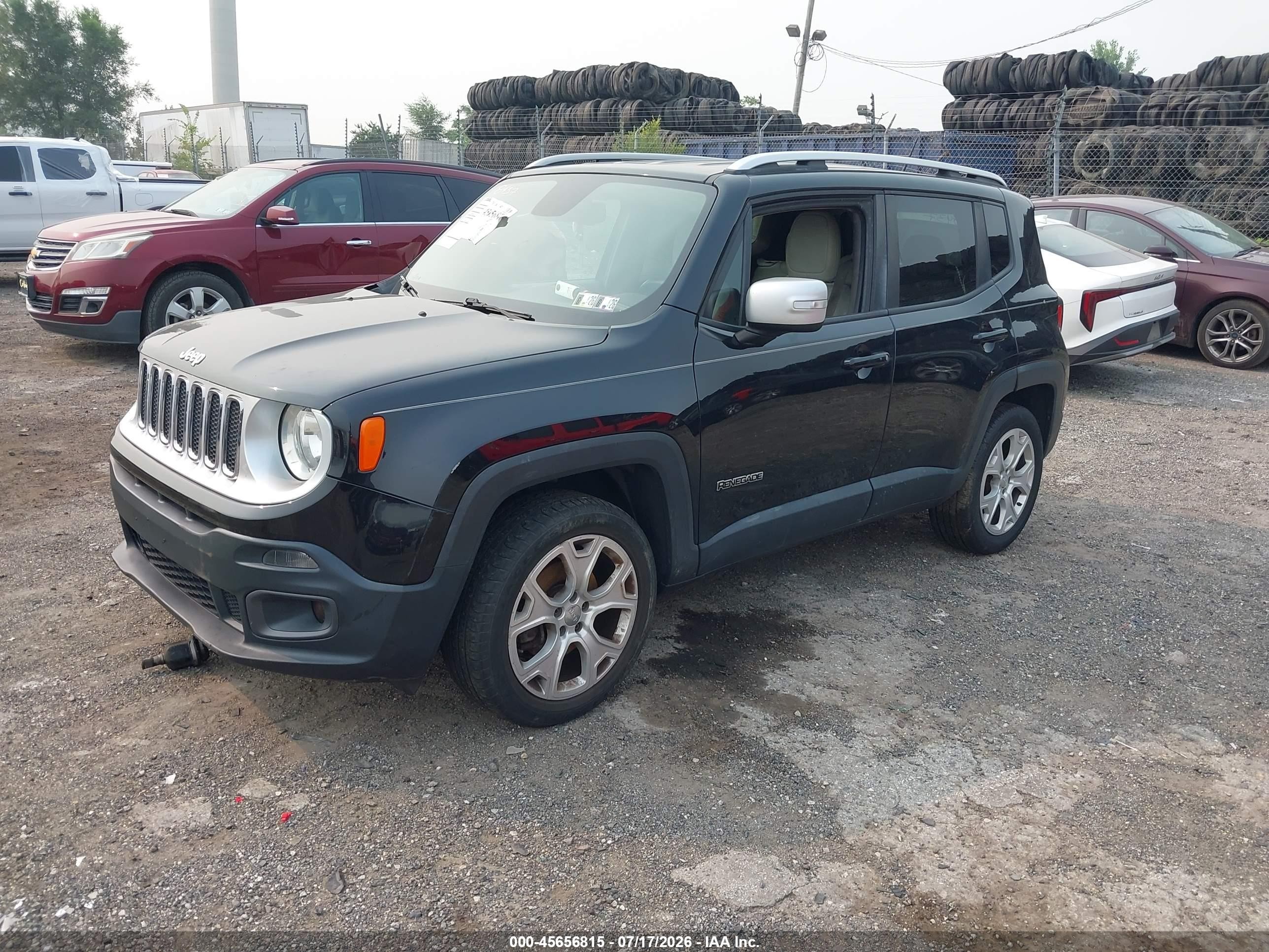 2015 Jeep Renegade Limited Black vin: ZACCJBDT6FPB81988