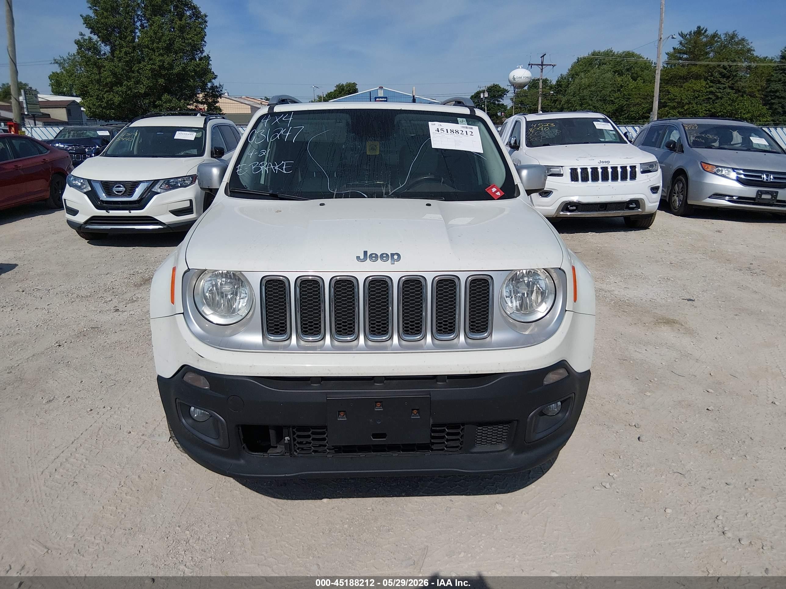 2015 Jeep Renegade Limited White vin: ZACCJBDT7FPC31247