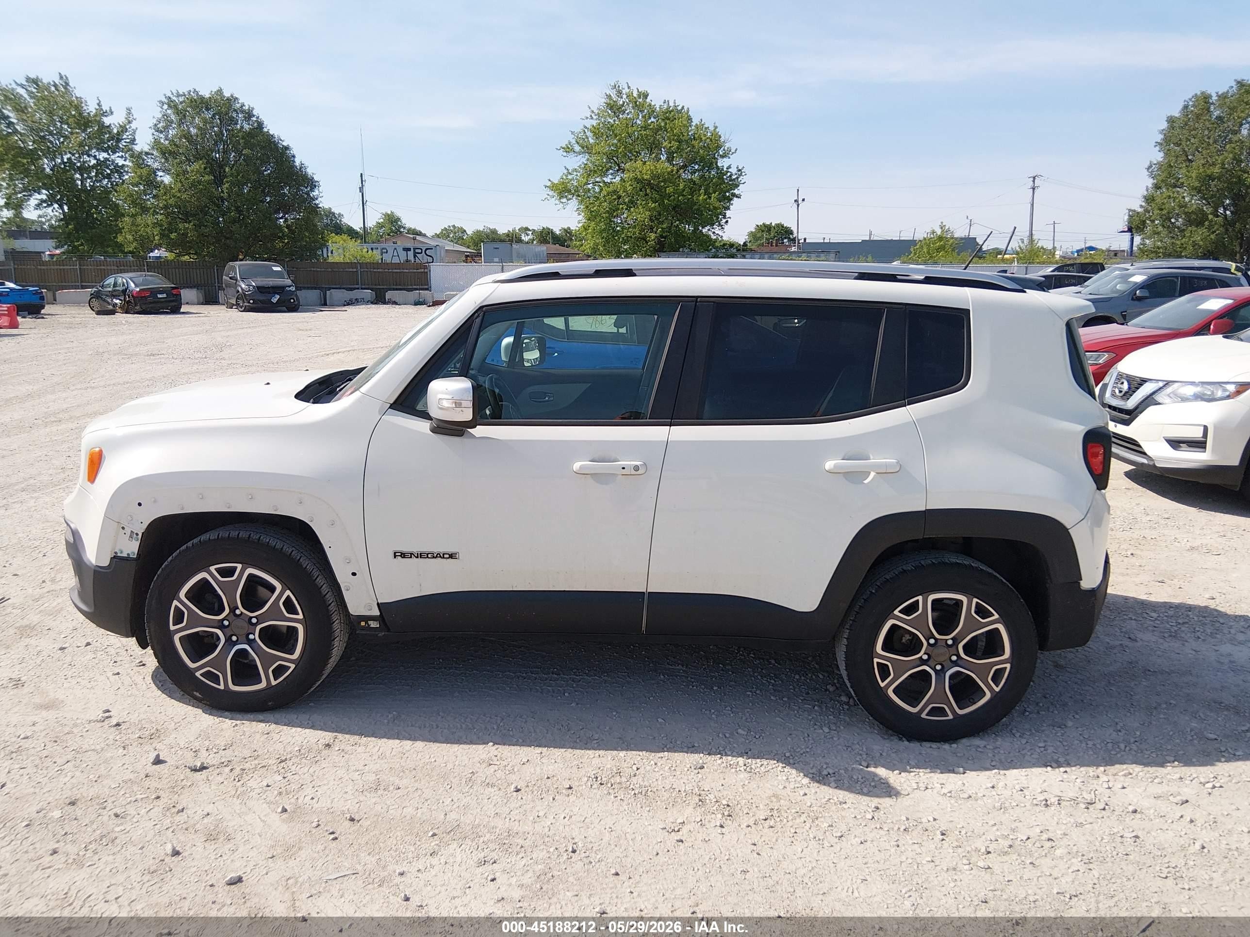 2015 Jeep Renegade Limited White vin: ZACCJBDT7FPC31247