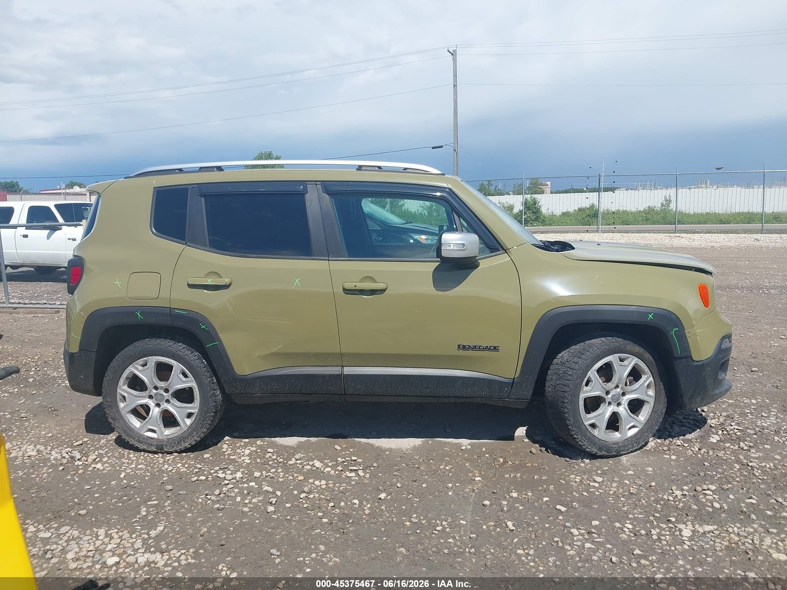 2015 Jeep Renegade Limited Green vin: ZACCJBDT8FPB99456