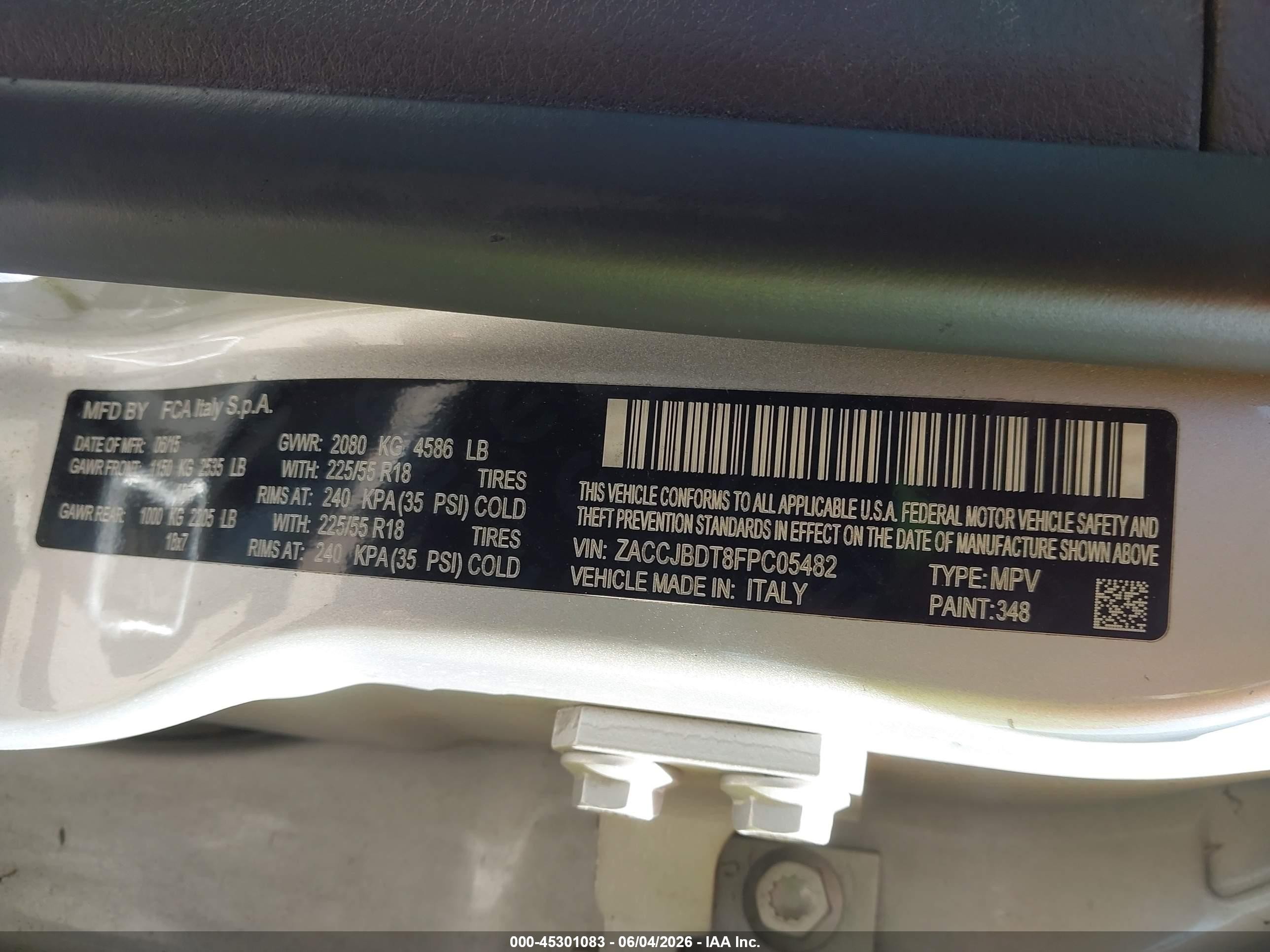2015 Jeep Renegade Limited Silver vin: ZACCJBDT8FPC05482