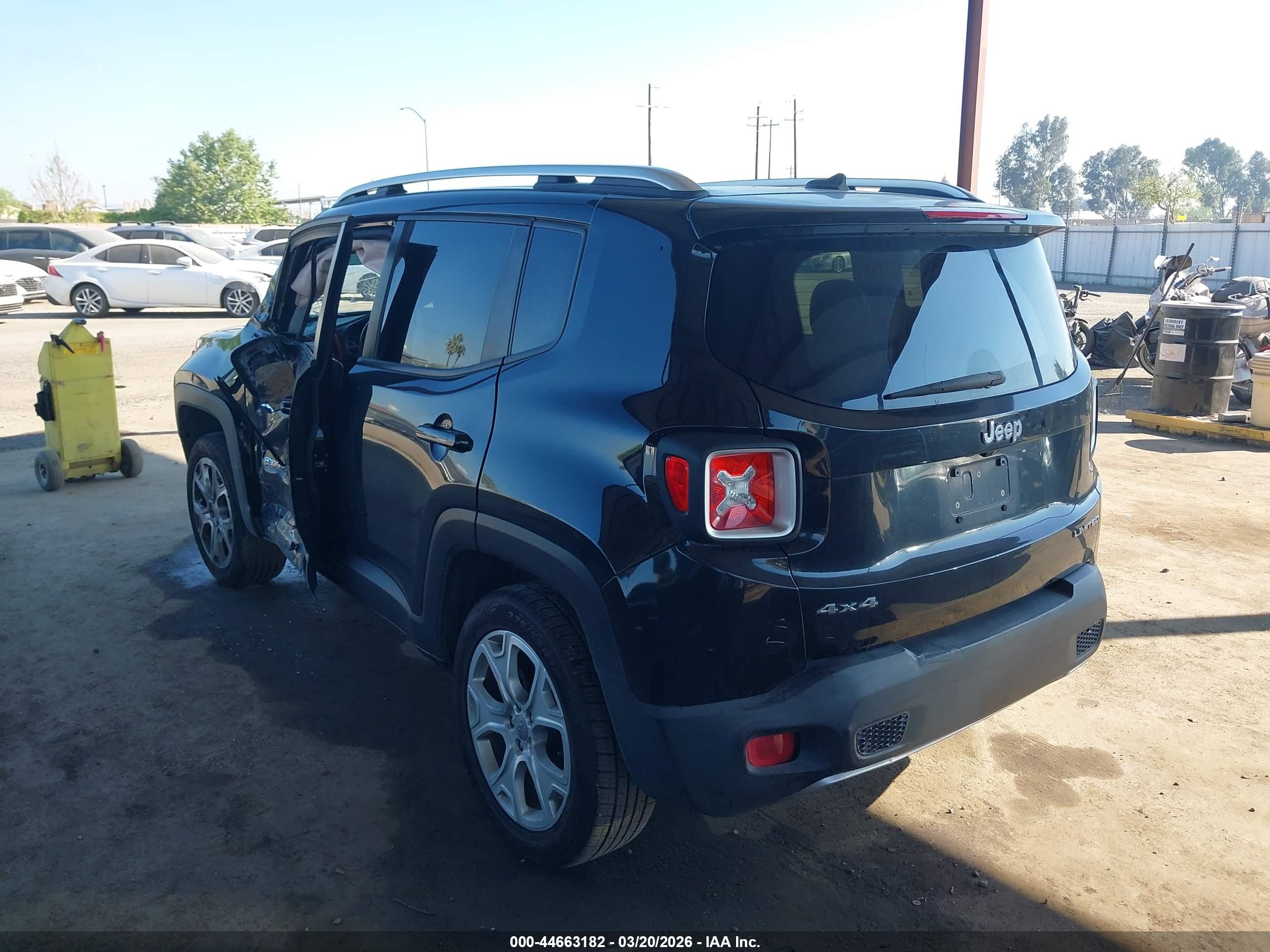 2015 Jeep Renegade Limited Black vin: ZACCJBDTXFPB98244