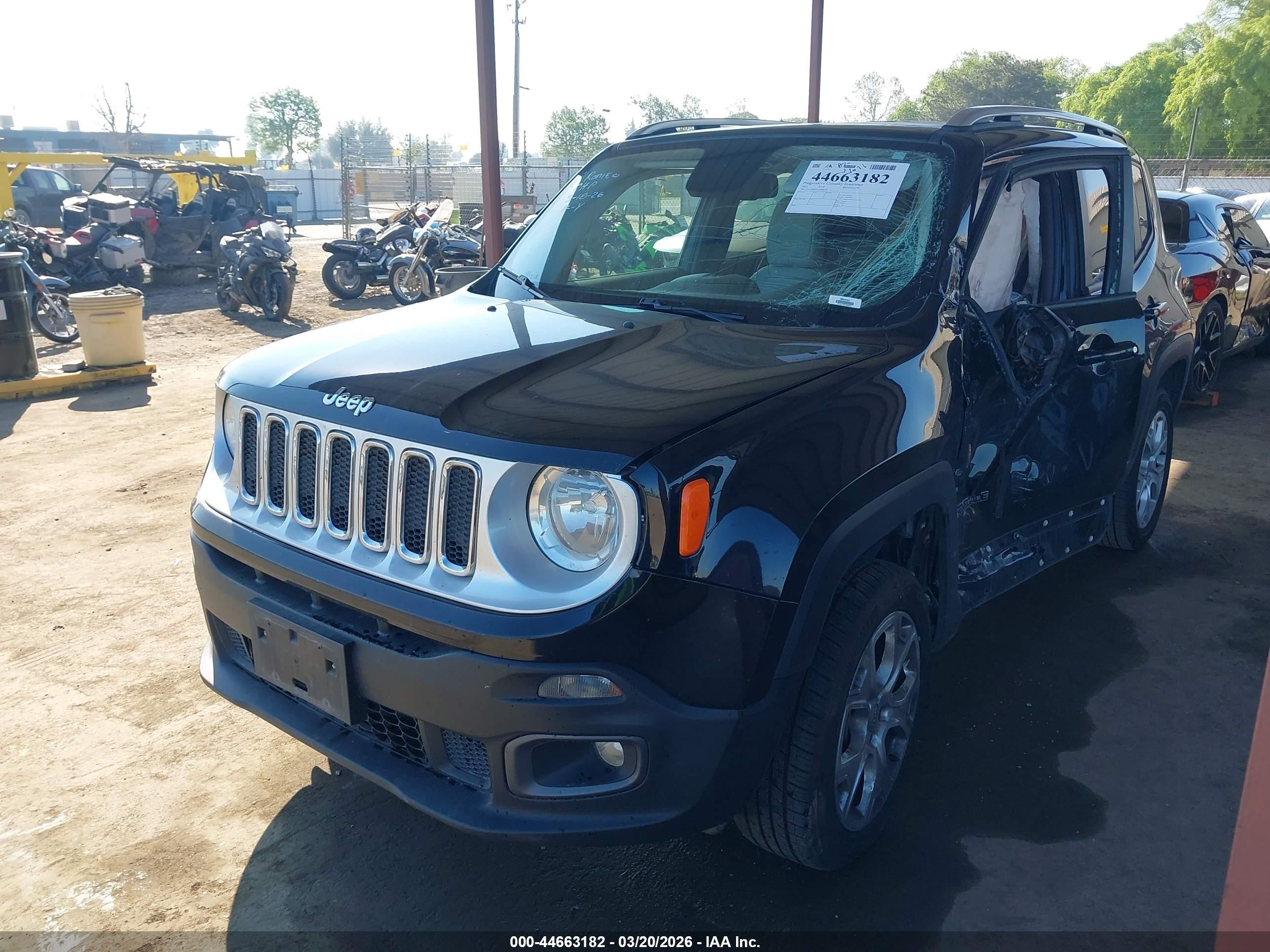2015 Jeep Renegade Limited Black vin: ZACCJBDTXFPB98244