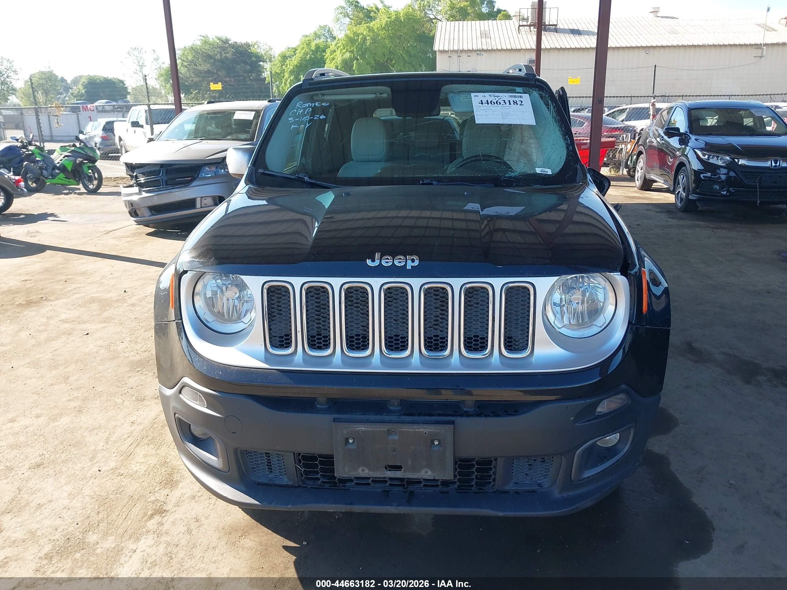 2015 Jeep Renegade Limited Black vin: ZACCJBDTXFPB98244