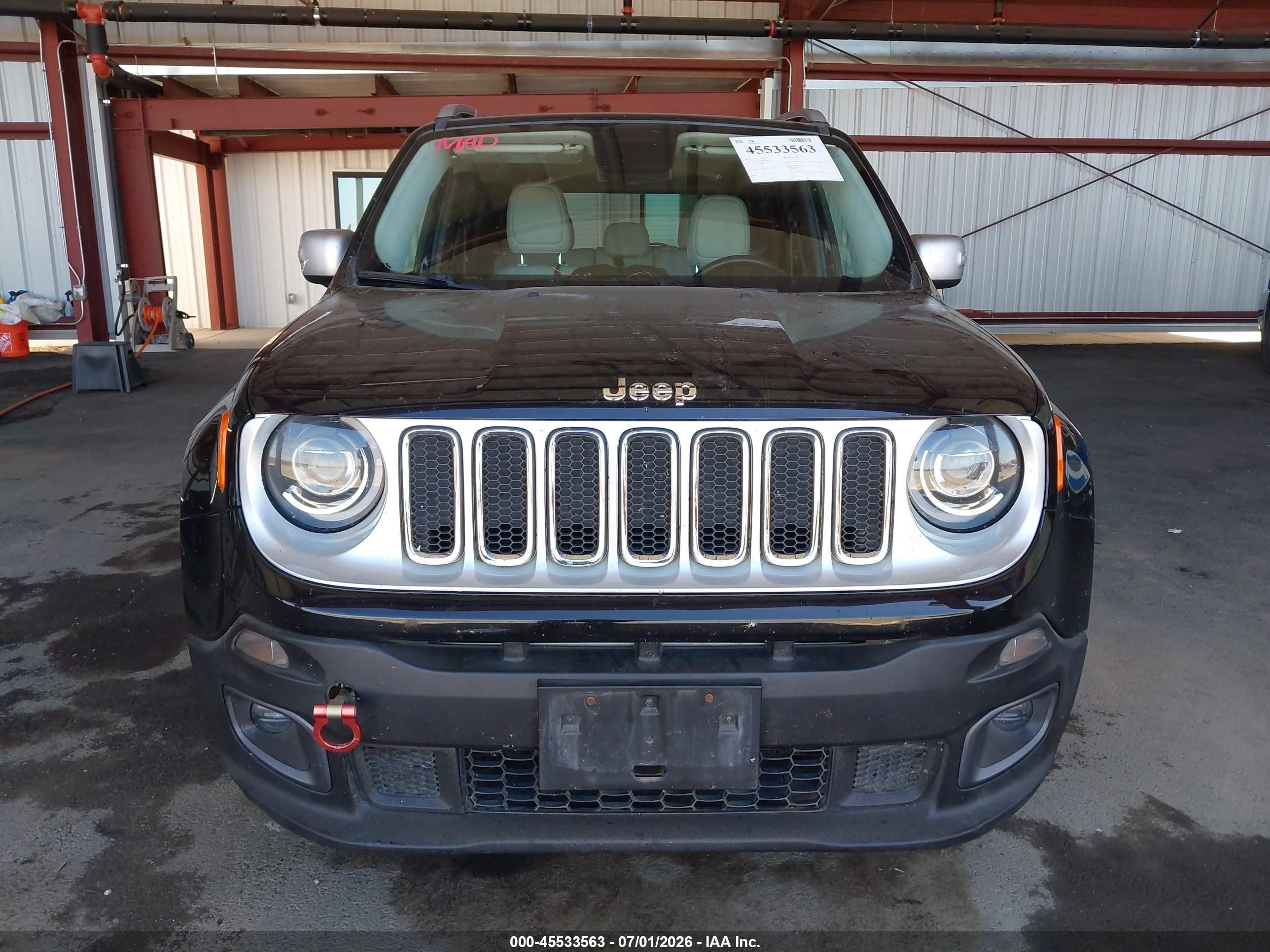2015 Jeep Renegade Limited Black vin: ZACCJBDTXFPC06147