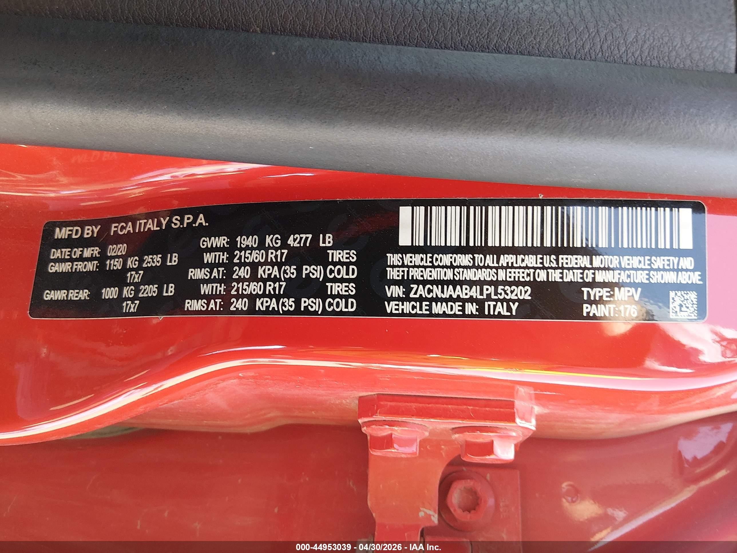 2020 Jeep Renegade Sport Fwd Красный vin: ZACNJAAB4LPL53202