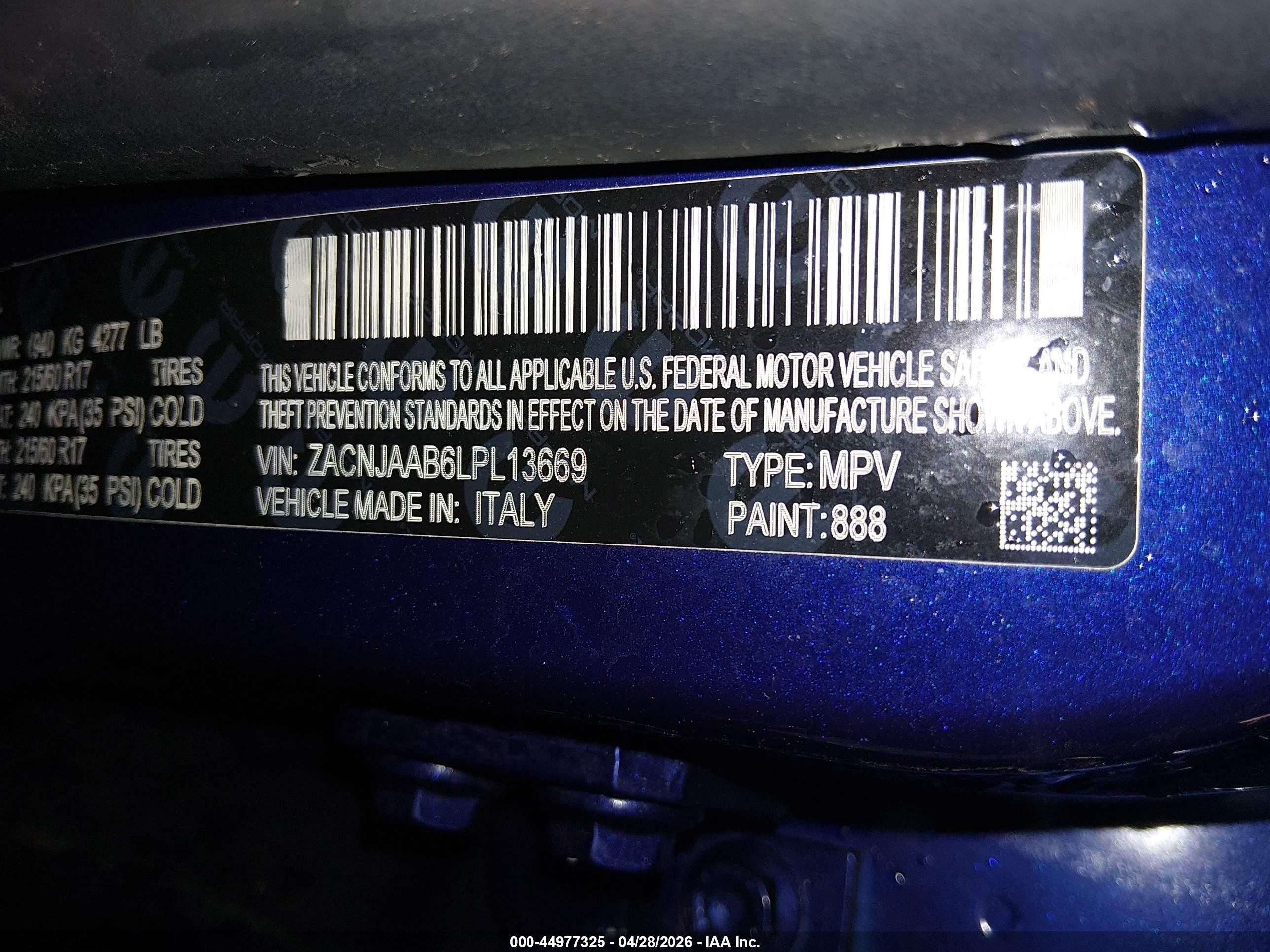 2020 Jeep Renegade Sport Fwd Blue vin: ZACNJAAB6LPL13669