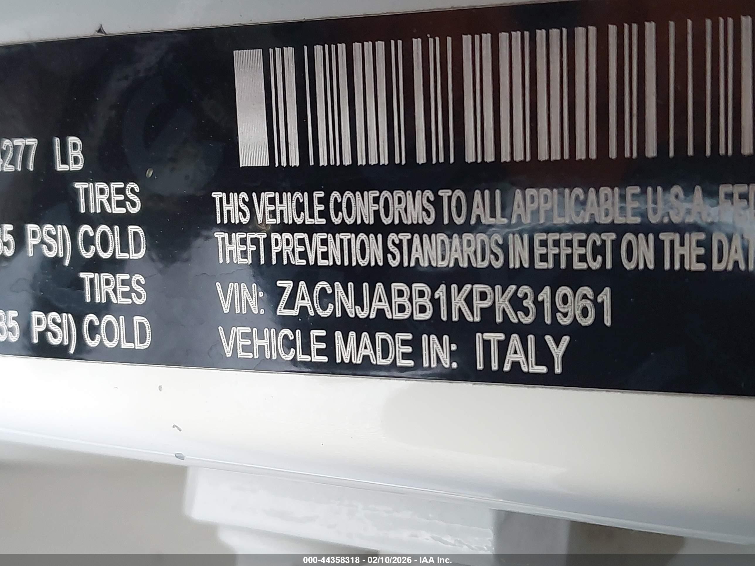2019 Jeep Renegade Latitude Fwd White vin: ZACNJABB1KPK31961