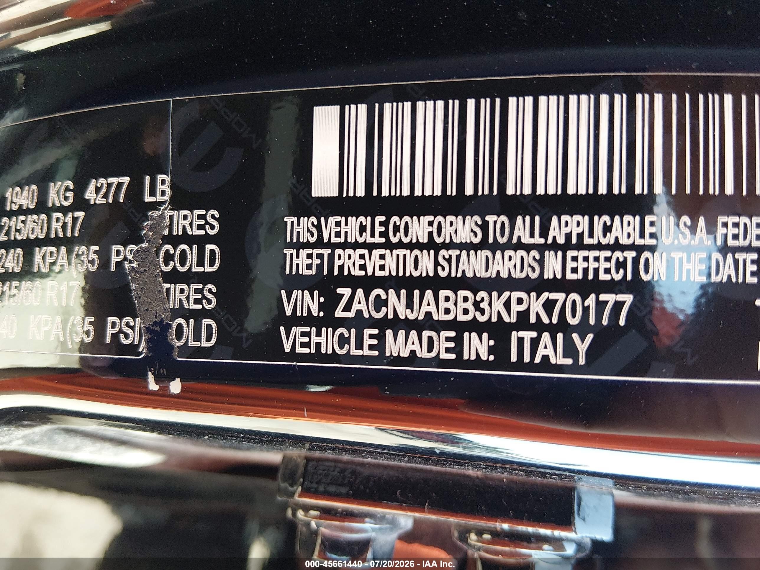 2019 Jeep Renegade Latitude Fwd Черный vin: ZACNJABB3KPK70177