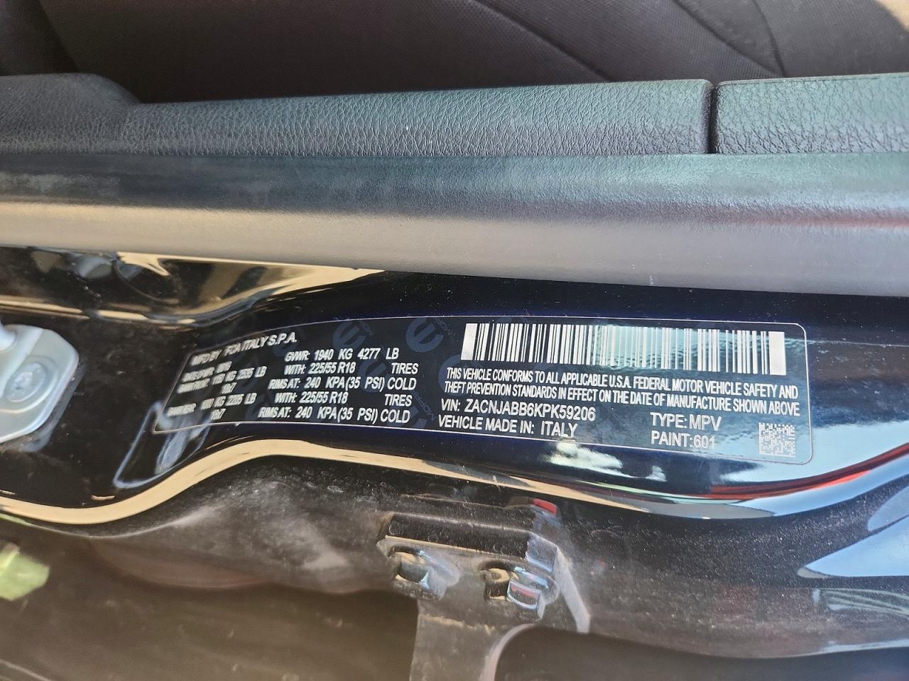 2019 Jeep Renegade Latitude Черный vin: ZACNJABB6KPK59206