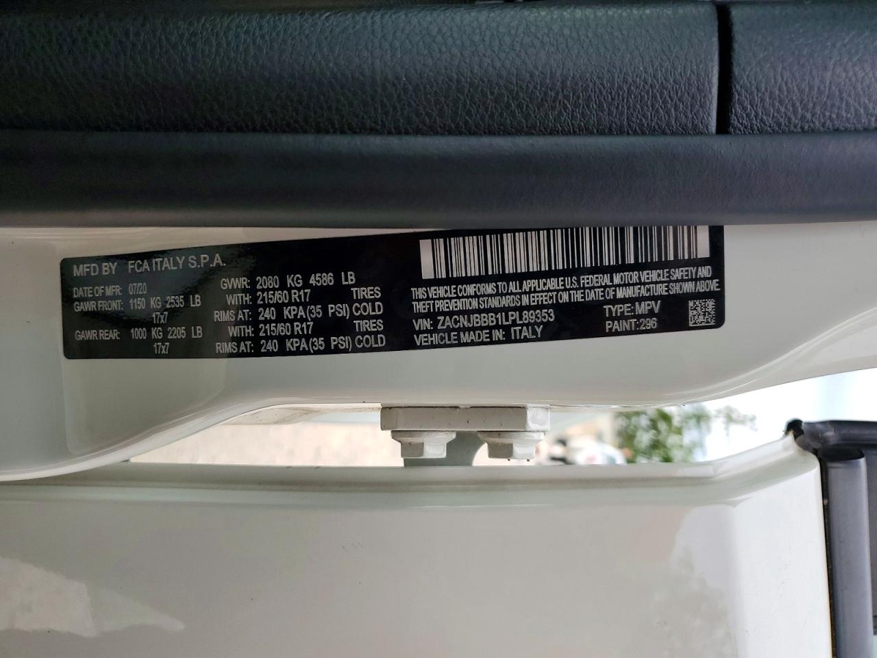 2020 Jeep Renegade Latitude White vin: ZACNJBBB1LPL89353
