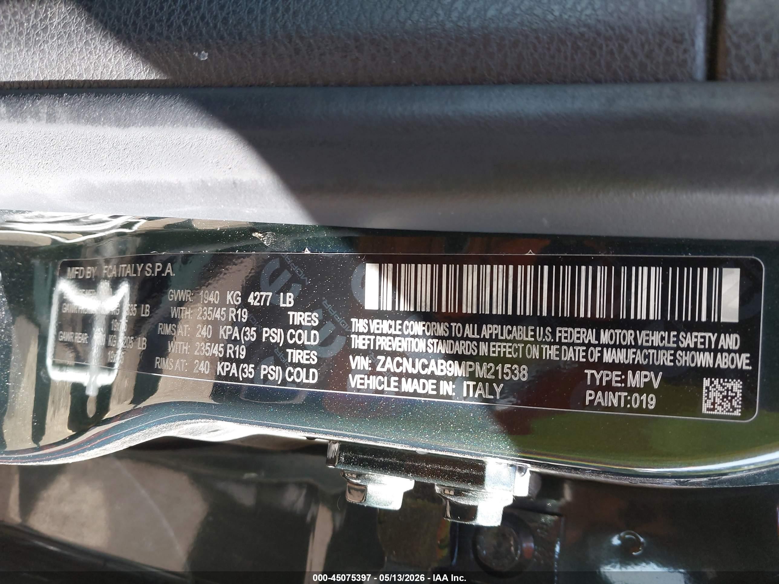 2021 Jeep Renegade Jeepster Fwd Green vin: ZACNJCAB9MPM21538