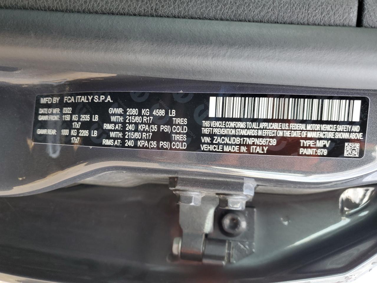 2022 Jeep Renegade Latitude Gray vin: ZACNJDB17NPN56739