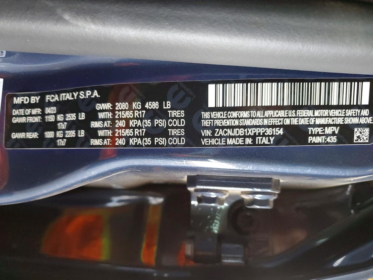 2023 Jeep Renegade Latitude Blue vin: ZACNJDB1XPPP36154