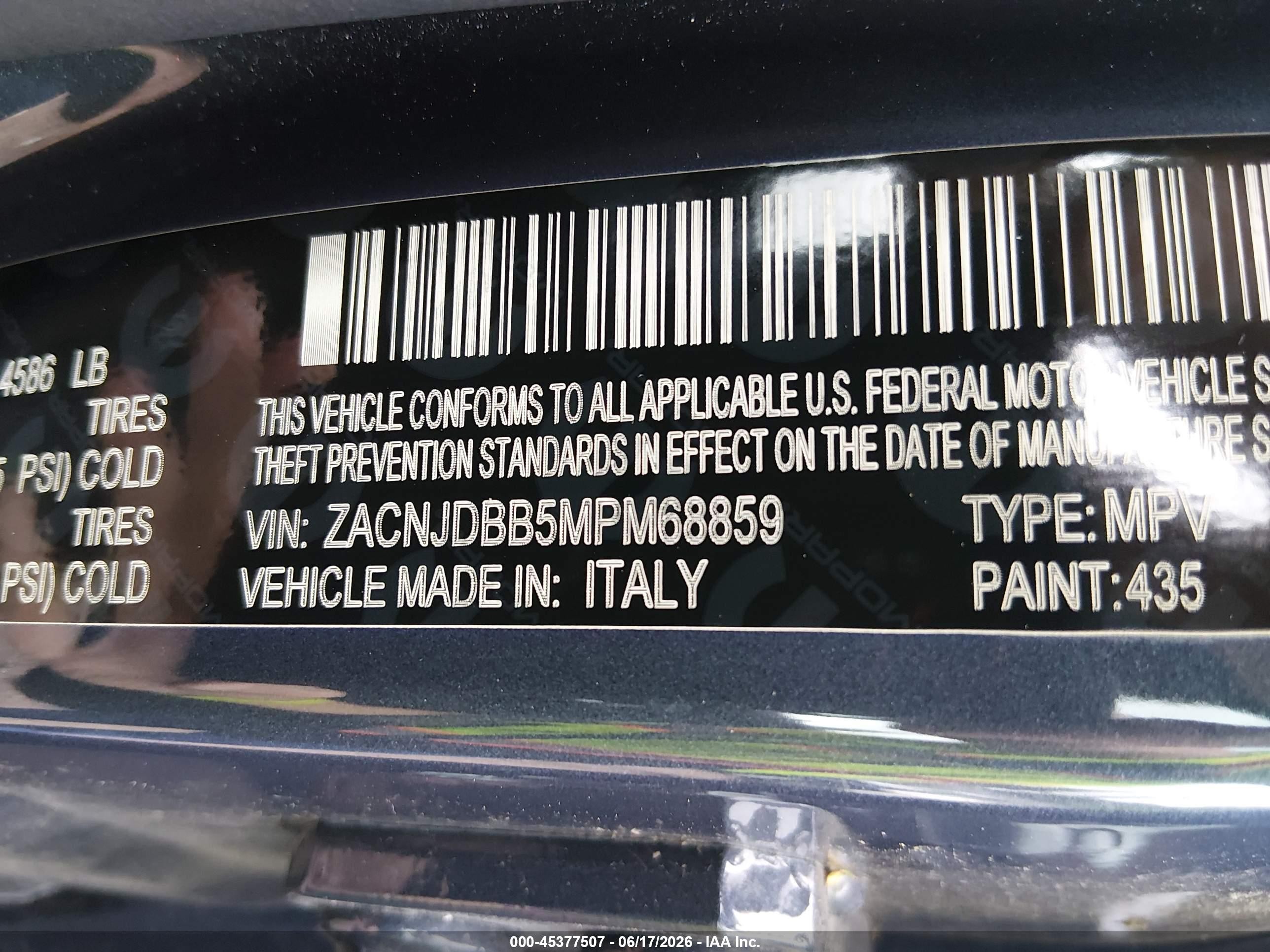 2021 Jeep Renegade 80th Anniversary 4x4 Blue vin: ZACNJDBB5MPM68859