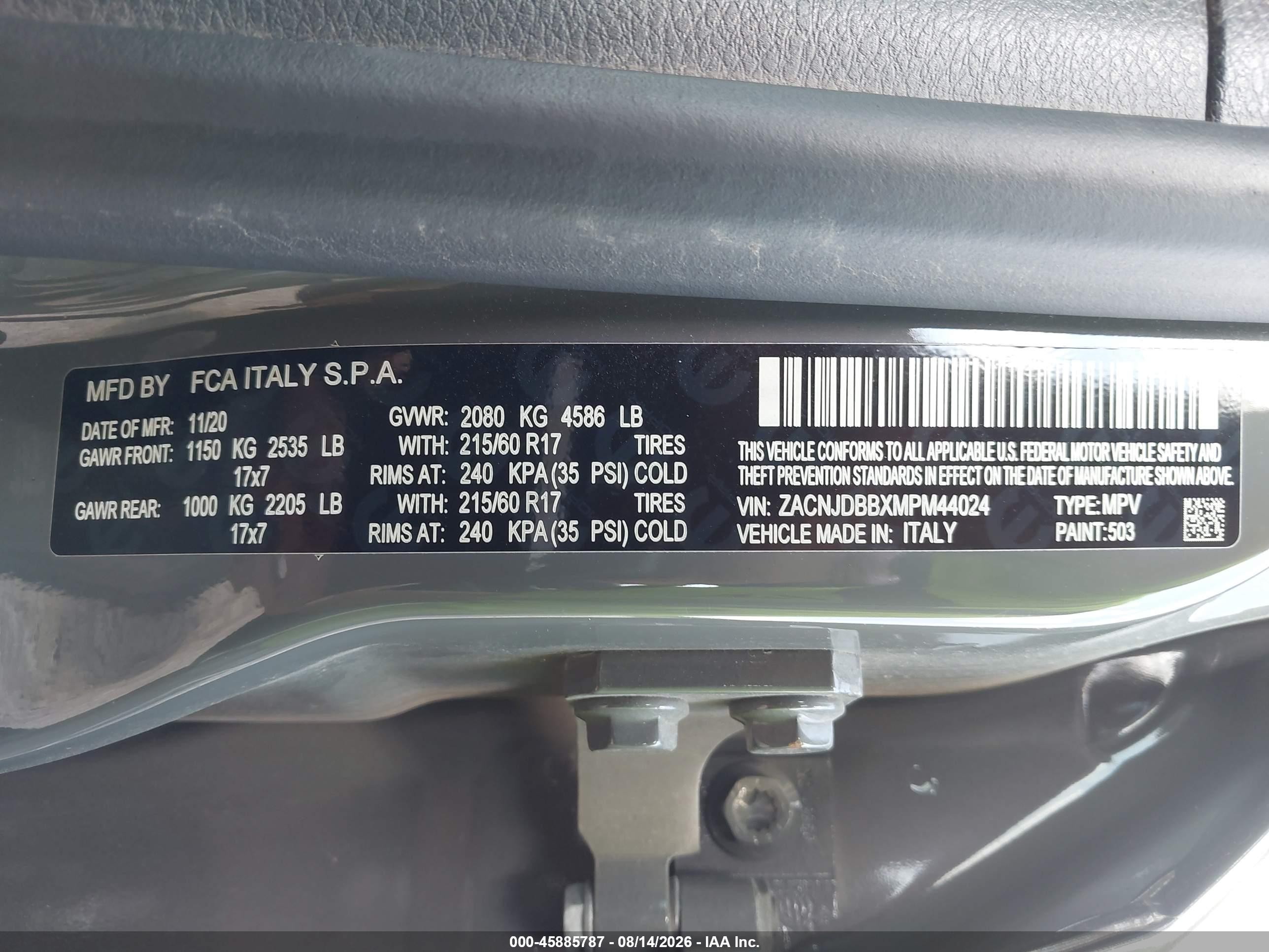 2021 Jeep Renegade Latitude 4x4 Gray vin: ZACNJDBBXMPM44024