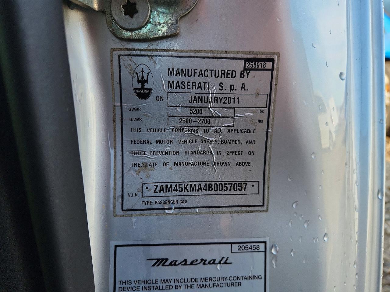 2011 Maserati Granturismo S Silver vin: ZAM45KMA4B0057057