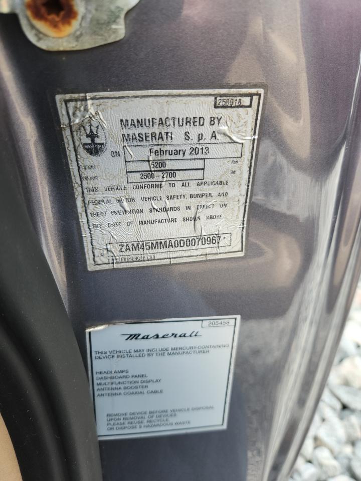 2013 Maserati Granturismo S Gray vin: ZAM45MMA0D0070967