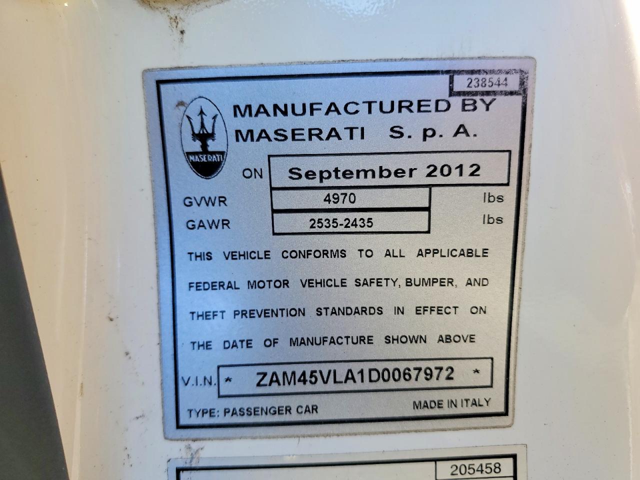 2013 Maserati Granturismo S Зеленый vin: ZAM45VLA1D0067972