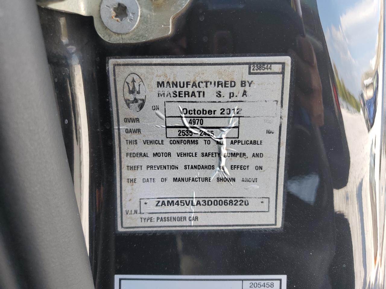 2013 Maserati Granturismo S Black vin: ZAM45VLA3D0068220