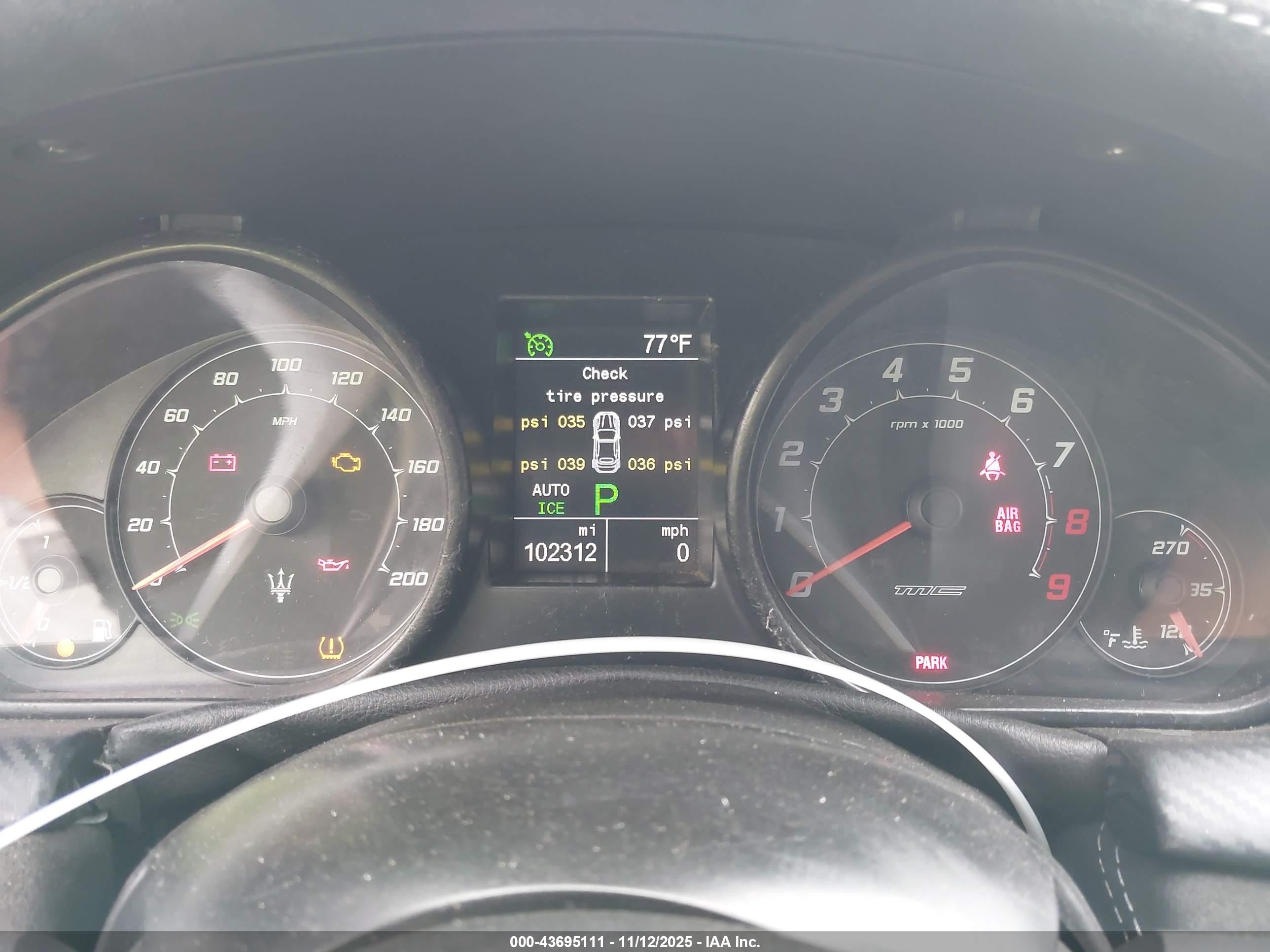 2013 Maserati Granturismo Sport White vin: ZAM45VMA4D0070945