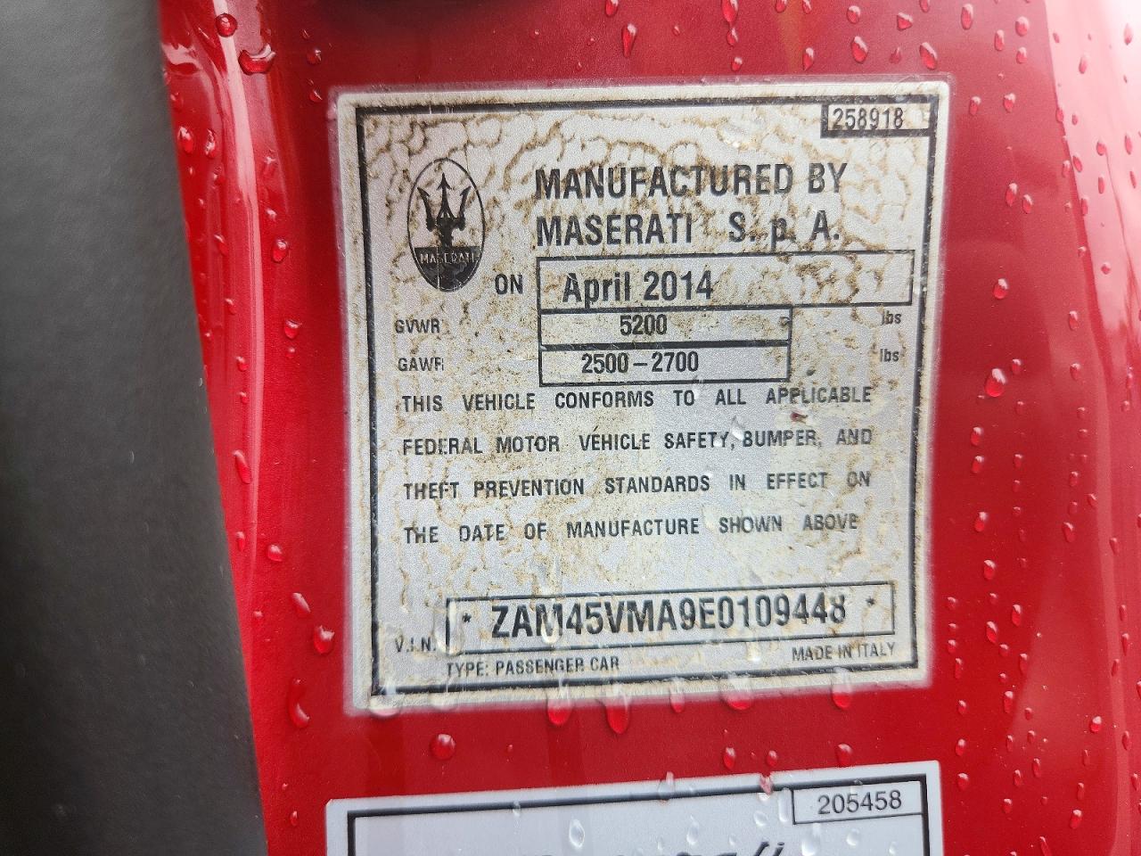 2014 Maserati Granturismo S Red vin: ZAM45VMA9E0109448