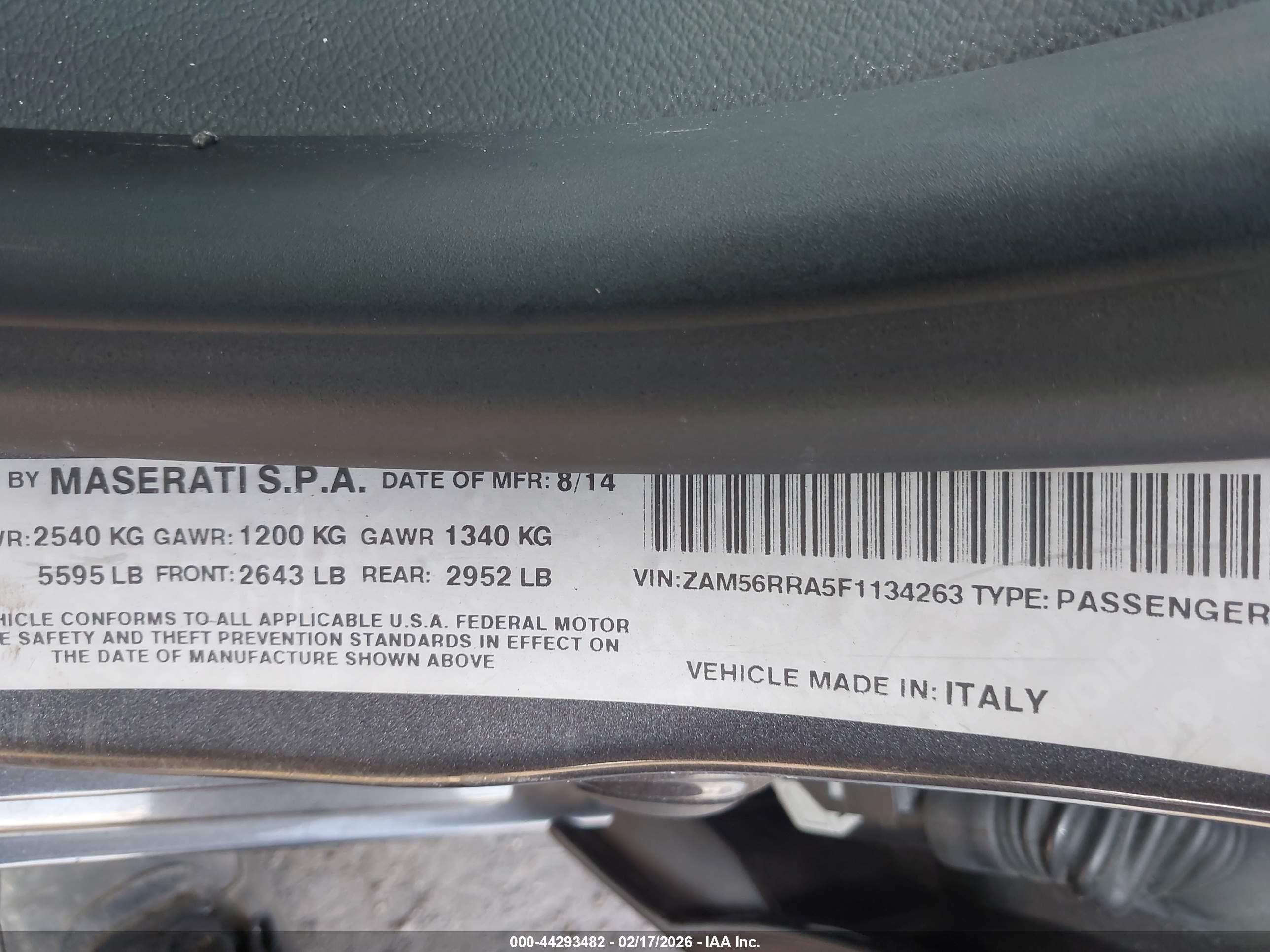 2015 Maserati Quattroporte S Q4 Серый vin: ZAM56RRA5F1134263