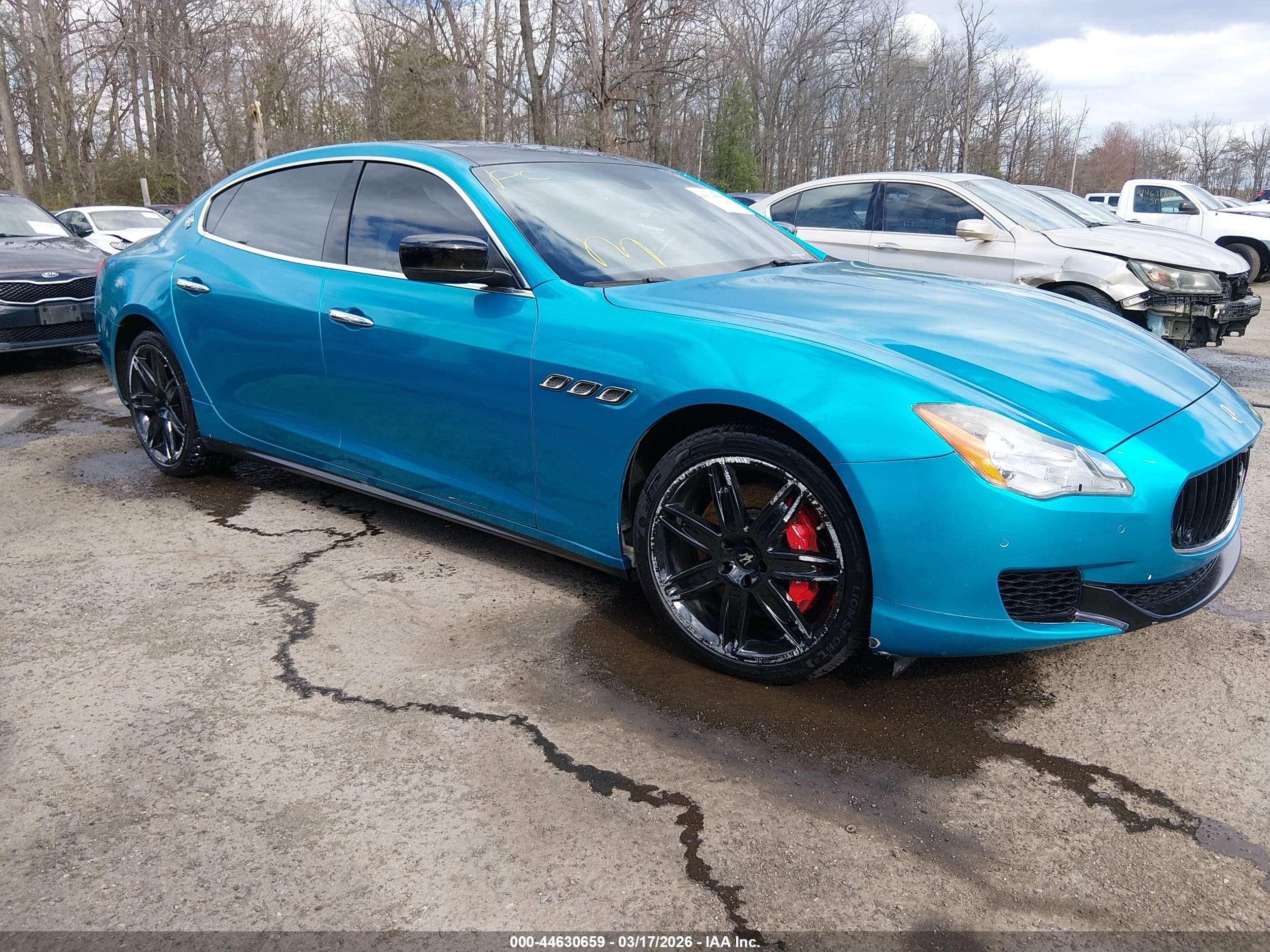 2015 Maserati Quattroporte S Q4 Turquoise vin: ZAM56RRAXF1135828