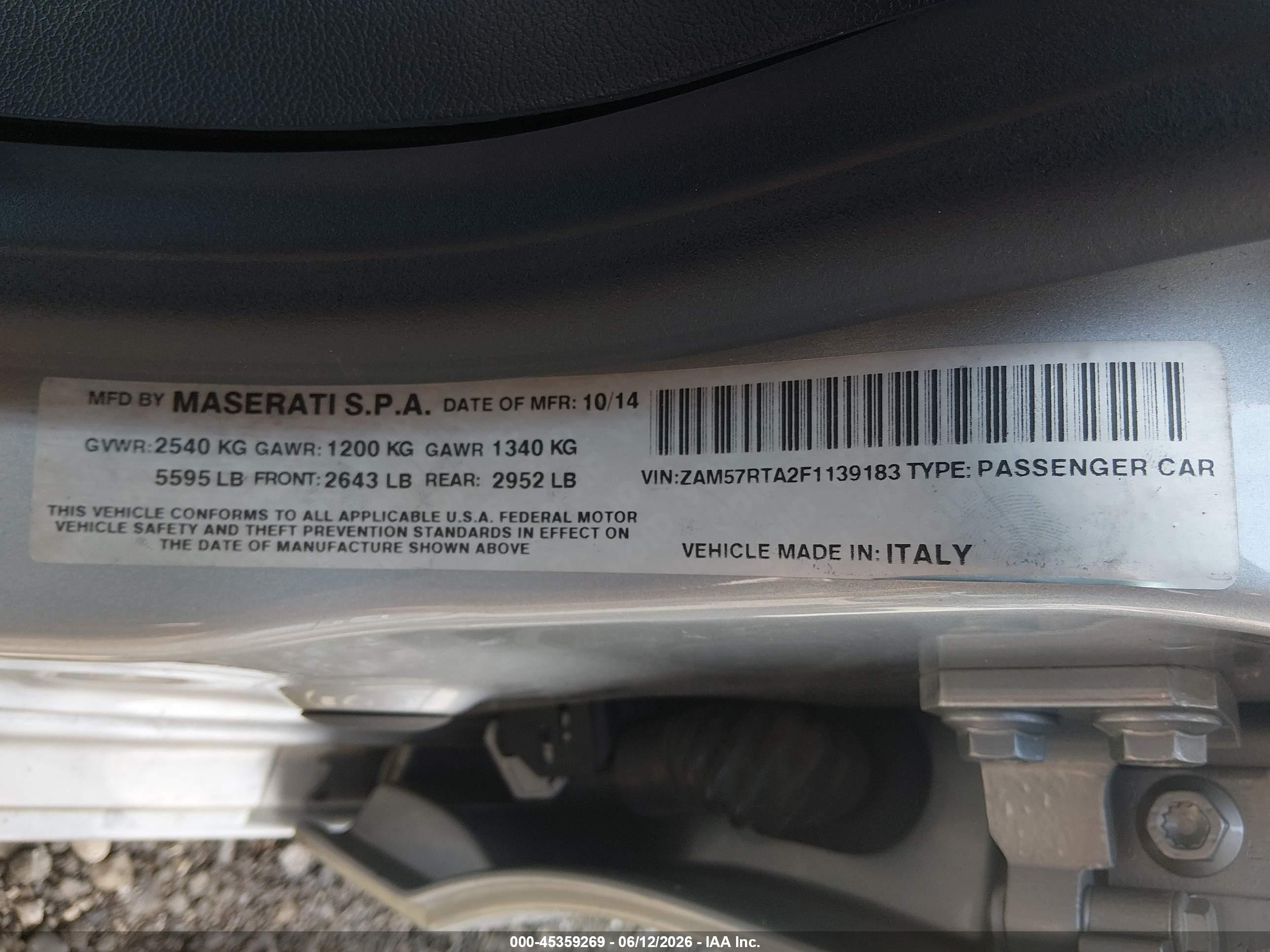 2015 Maserati Ghibli S Q4 Silver vin: ZAM57RTA2F1139183