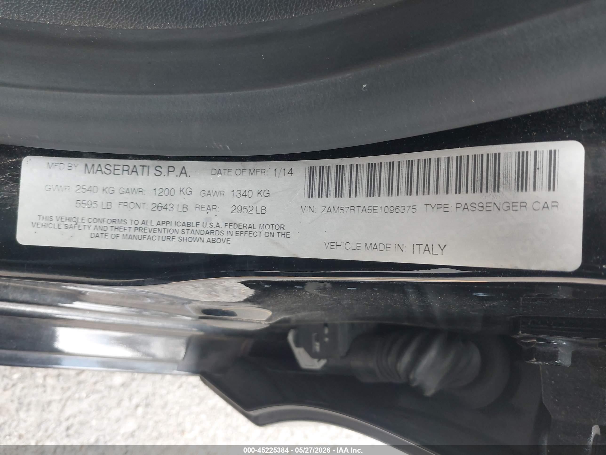 2014 Maserati Ghibli S Q4 Черный vin: ZAM57RTA5E1096375