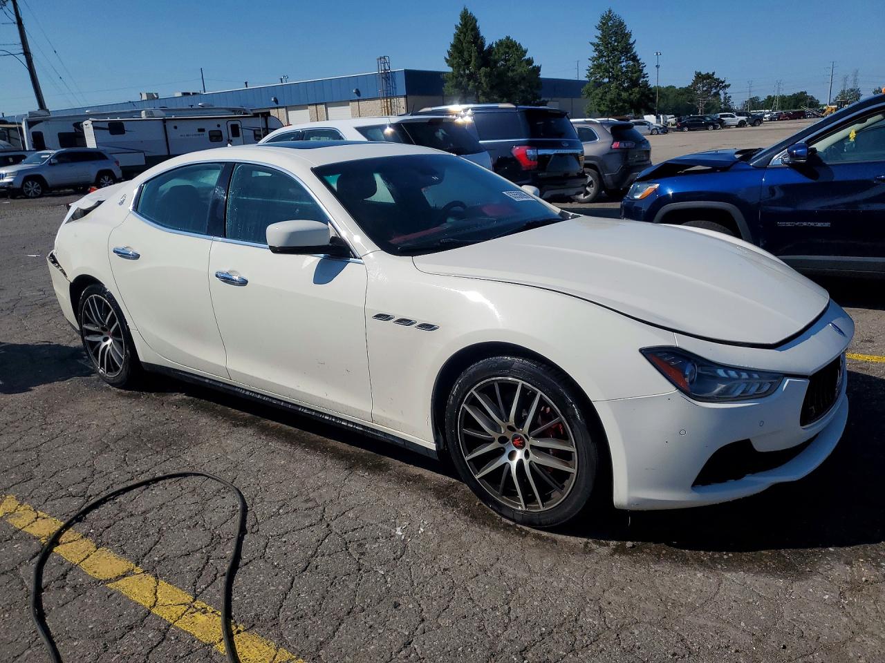 2015 Maserati Ghibli S White vin: ZAM57RTA5F1133376
