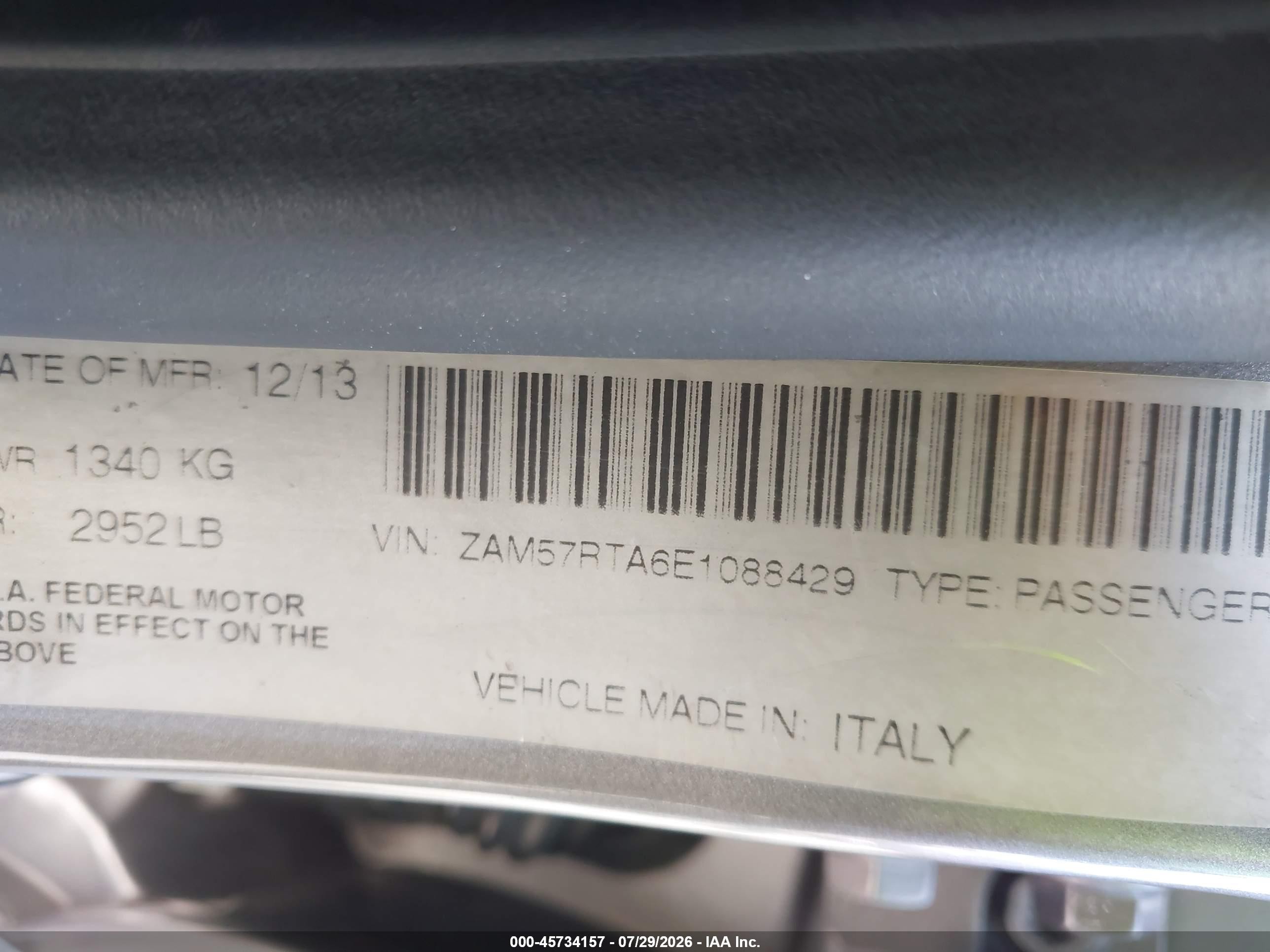 2014 Maserati Ghibli S Q4 Gray vin: ZAM57RTA6E1088429