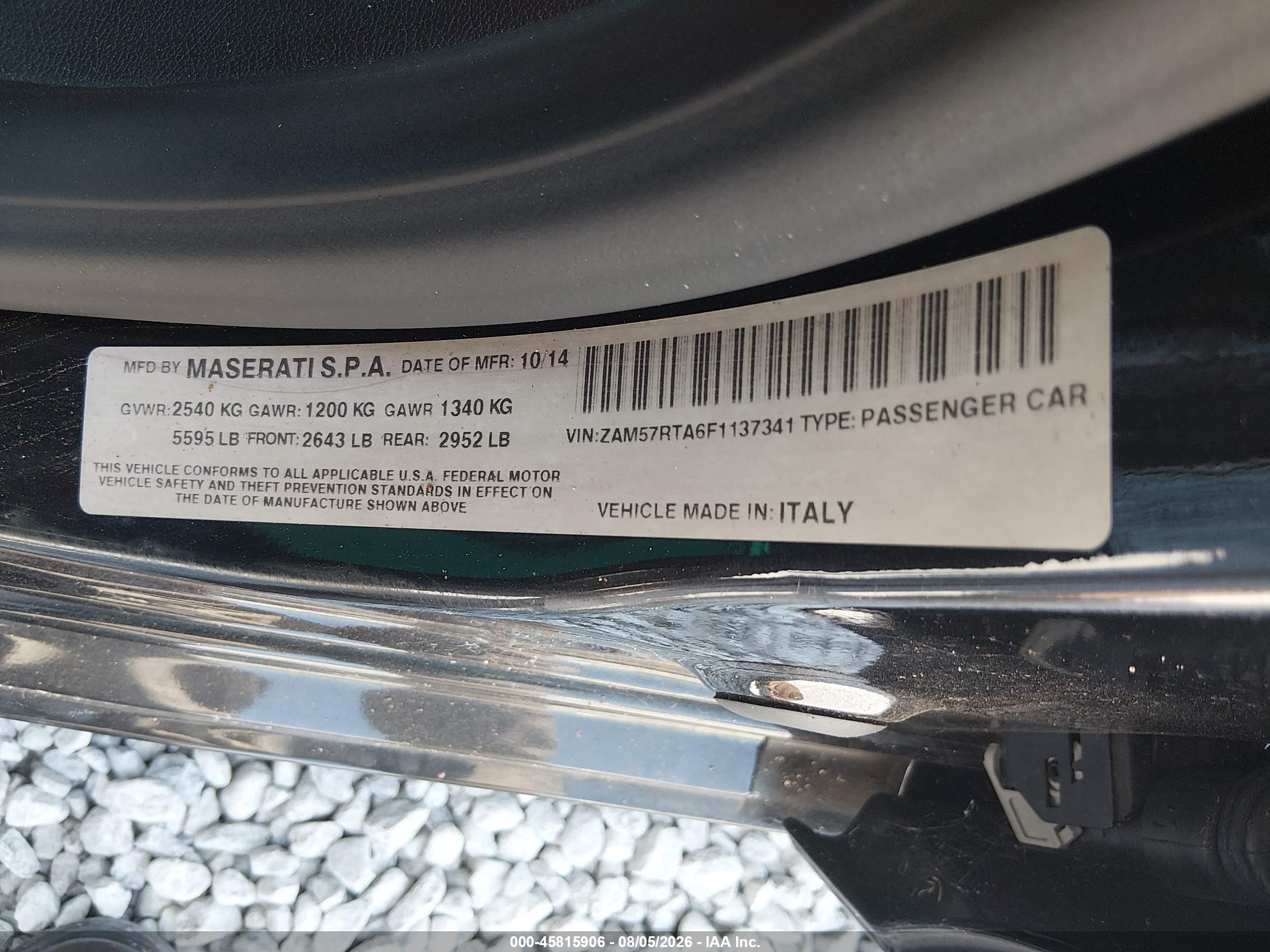2015 Maserati Ghibli S Q4 Black vin: ZAM57RTA6F1137341