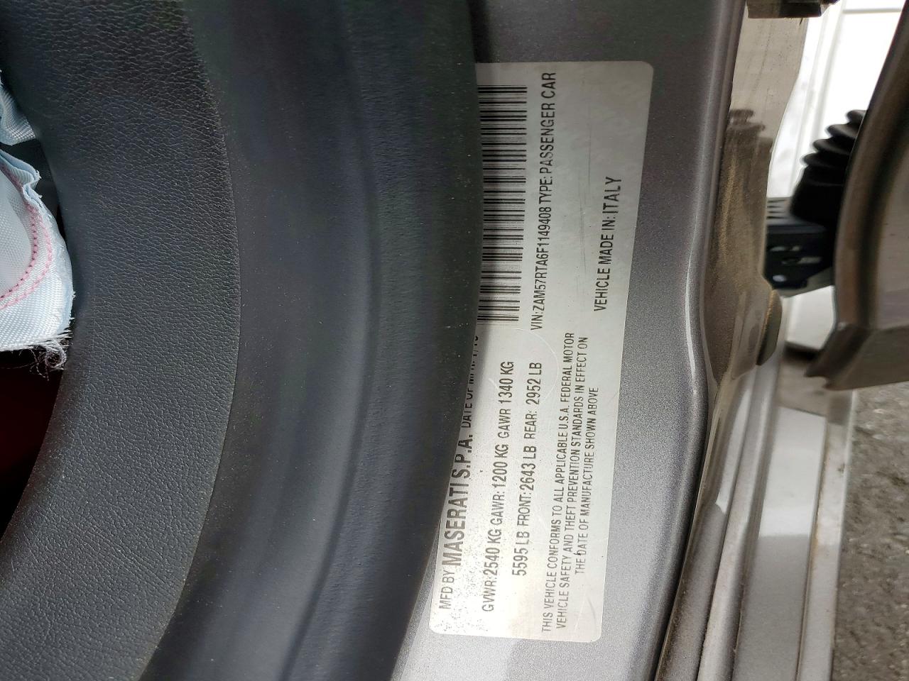 2015 Maserati Ghibli S Silver vin: ZAM57RTA6F1149408