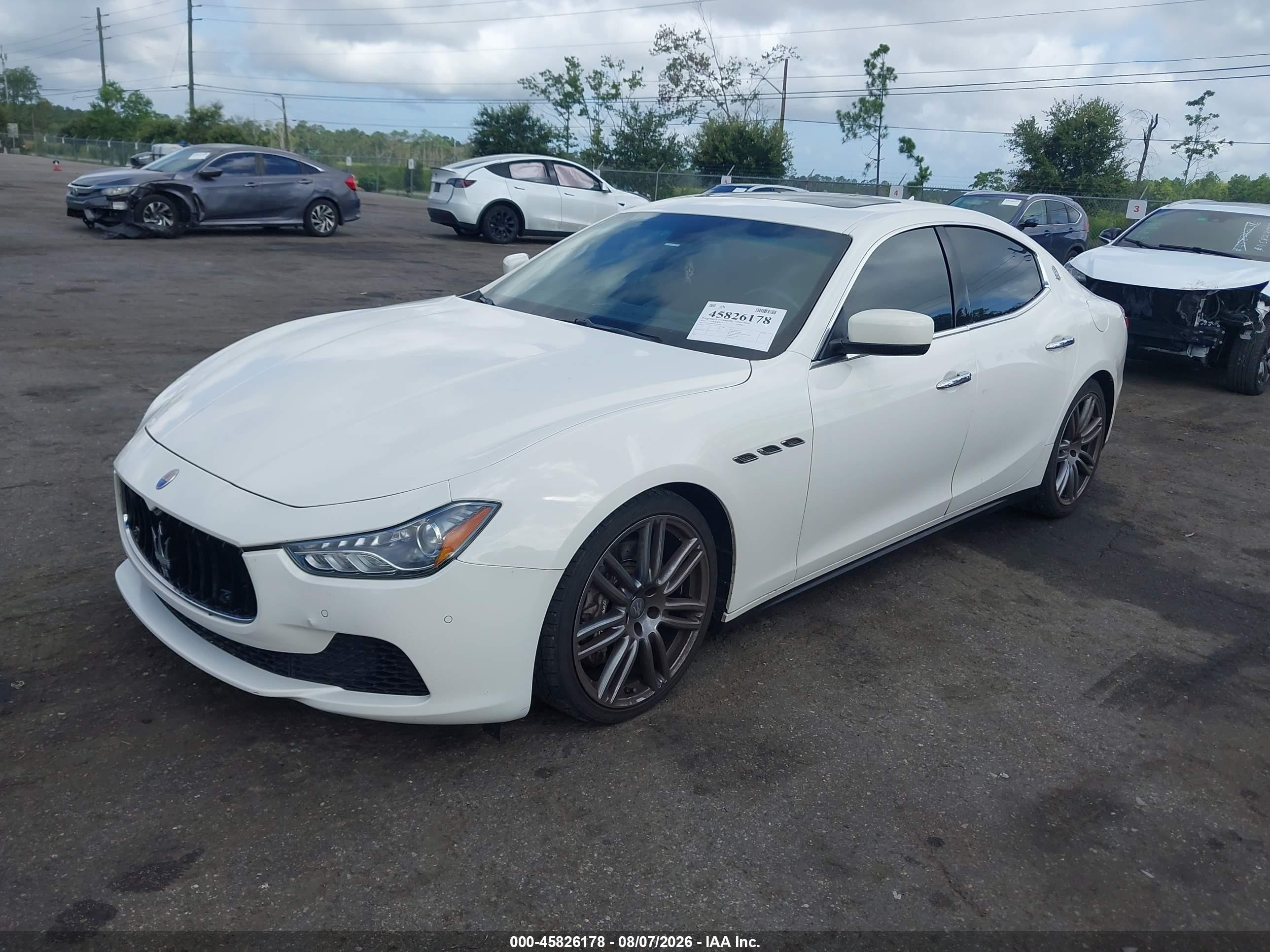 2015 Maserati Ghibli   White vin: ZAM57XSA7F1153456