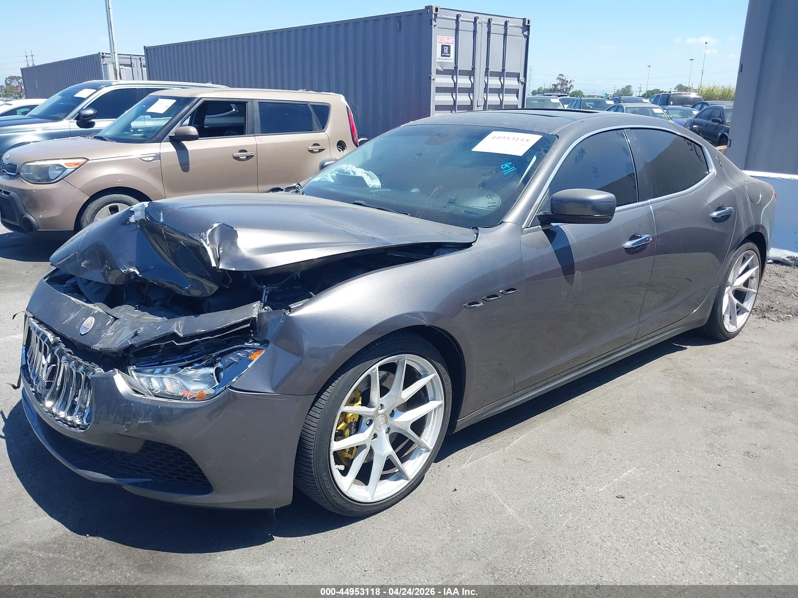 2015 Maserati Ghibli   Gray vin: ZAM57XSA8F1149299