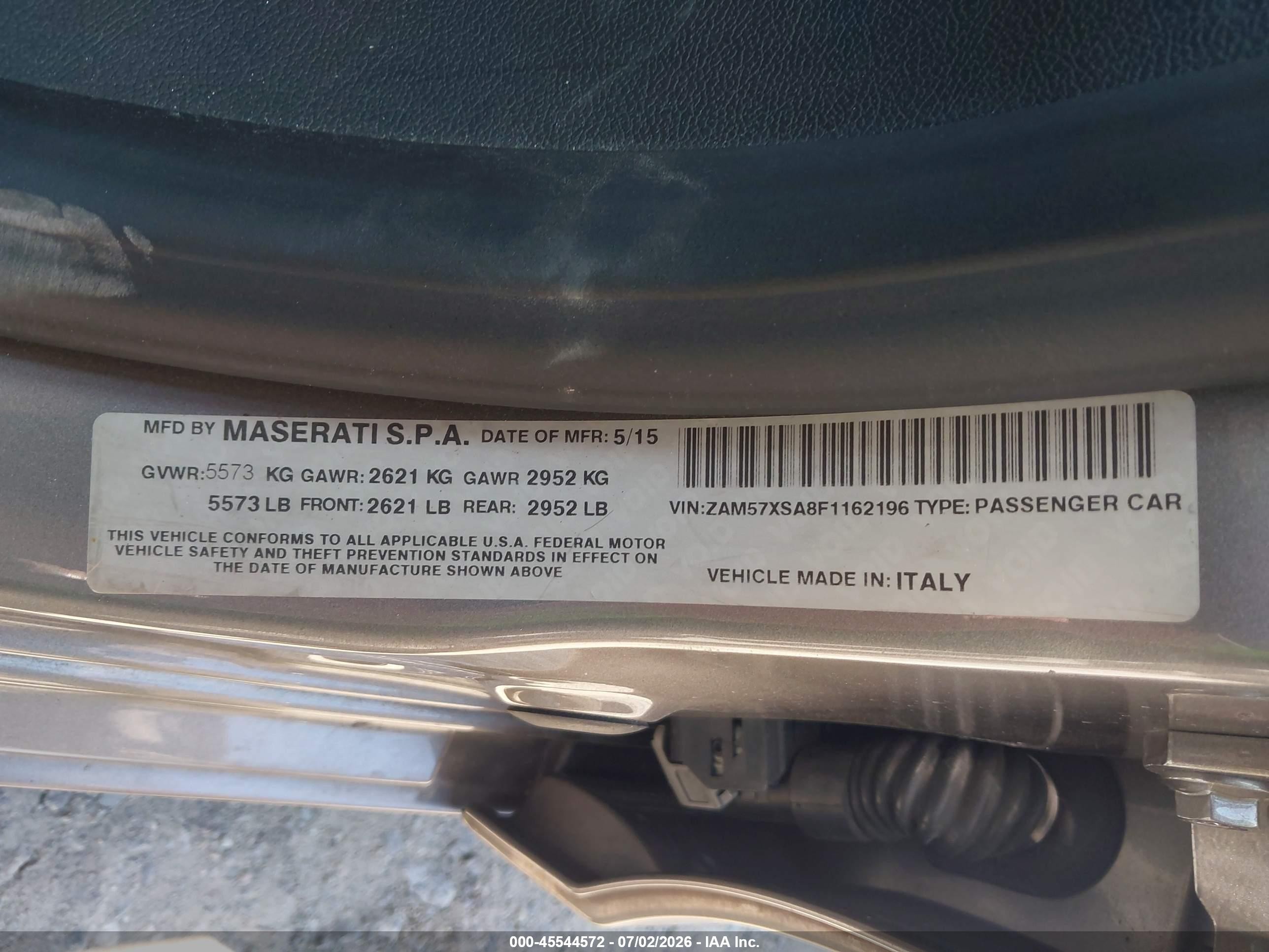2015 Maserati Ghibli   Silver vin: ZAM57XSA8F1162196