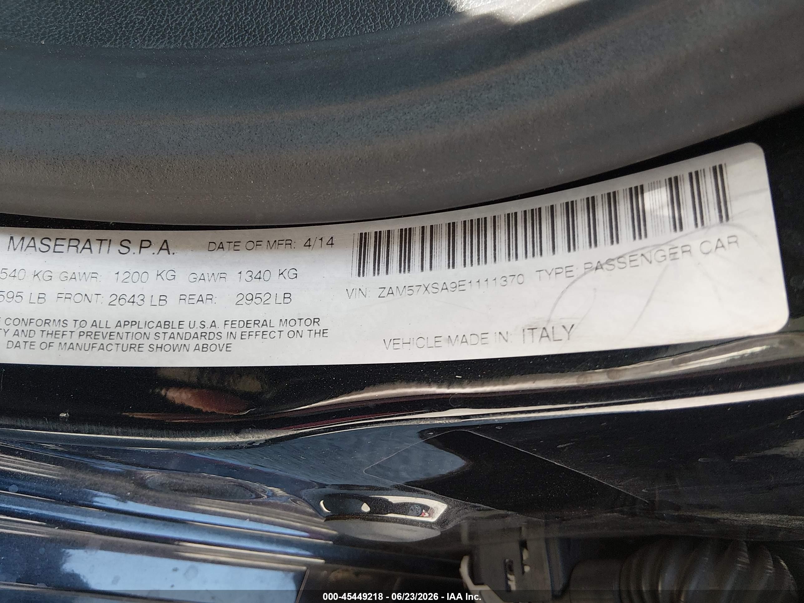 2014 Maserati Ghibli Black vin: ZAM57XSA9E1111370