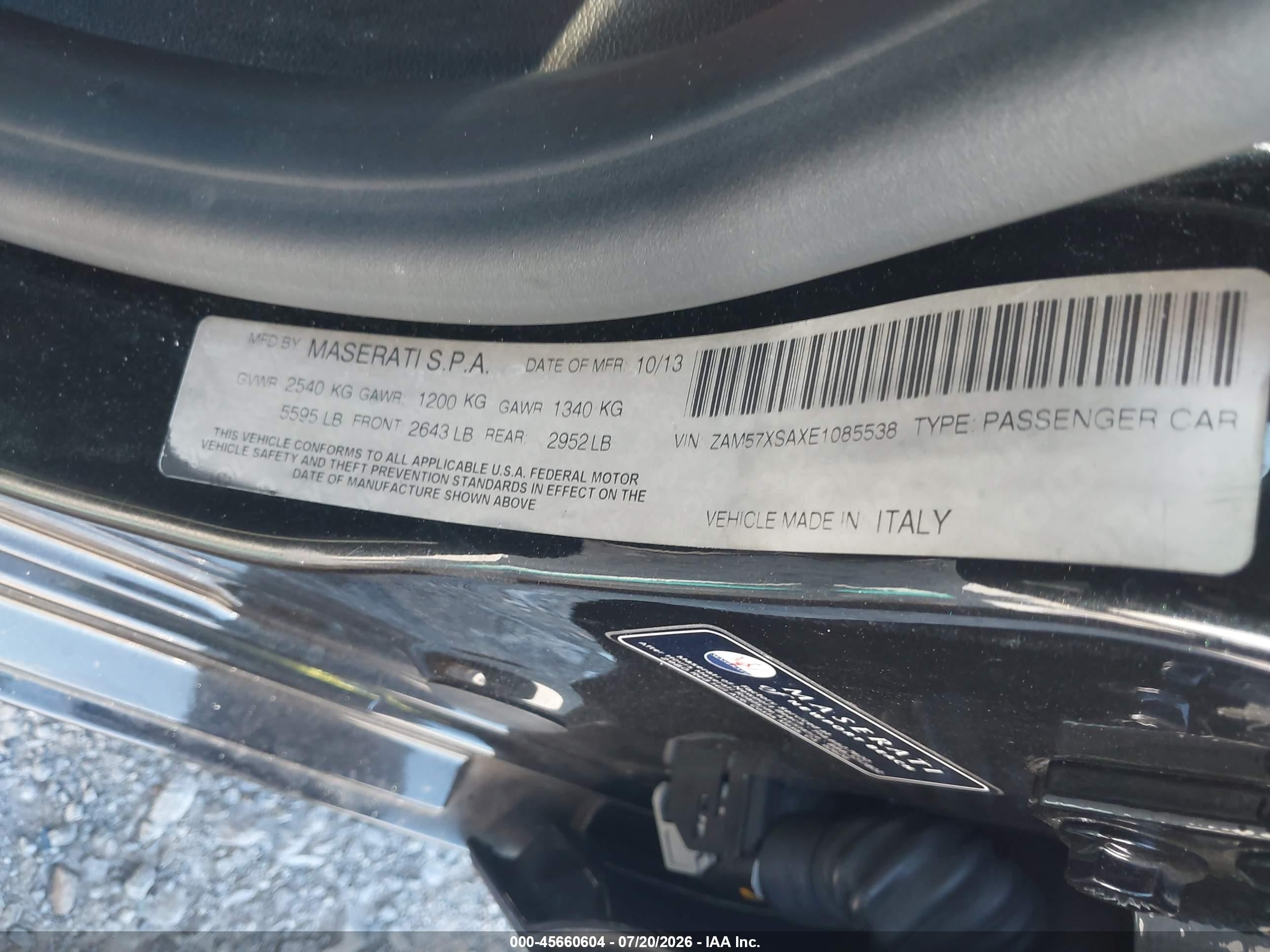 2014 Maserati Ghibli Черный vin: ZAM57XSAXE1085538