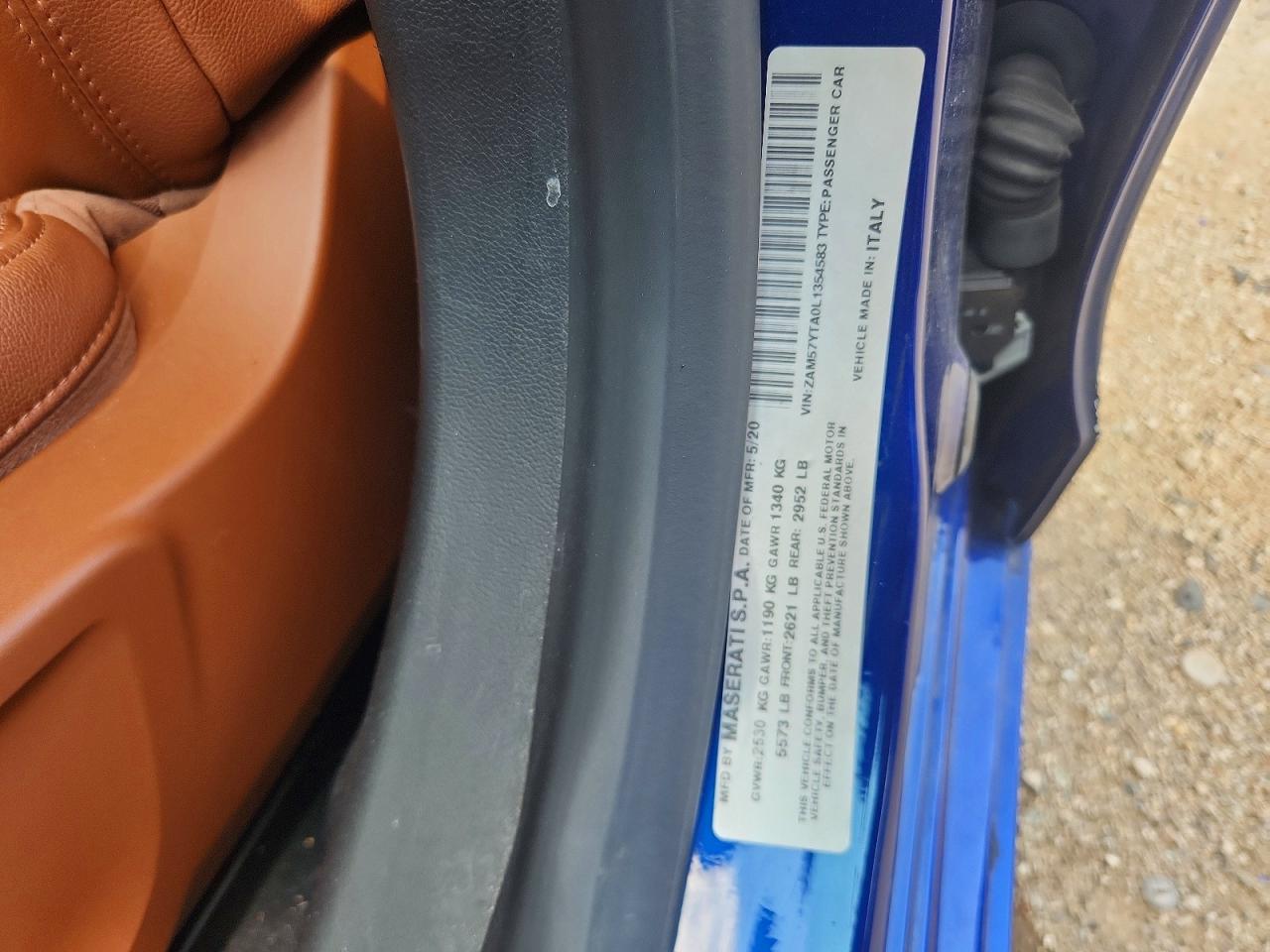 2020 Maserati Ghibli S Blue vin: ZAM57YTA0L1354583