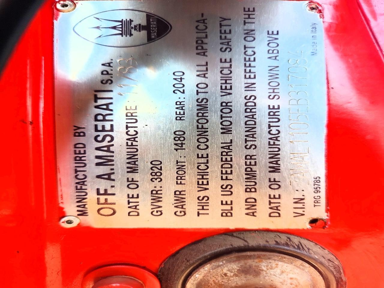 1984 Maserati Biturbo Red vin: ZAMAL1105EB317084