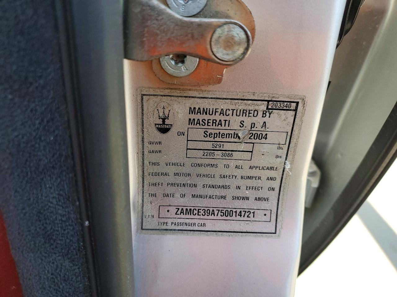 2005 Maserati Quattroporte M139 Silver vin: ZAMCE39A750014721